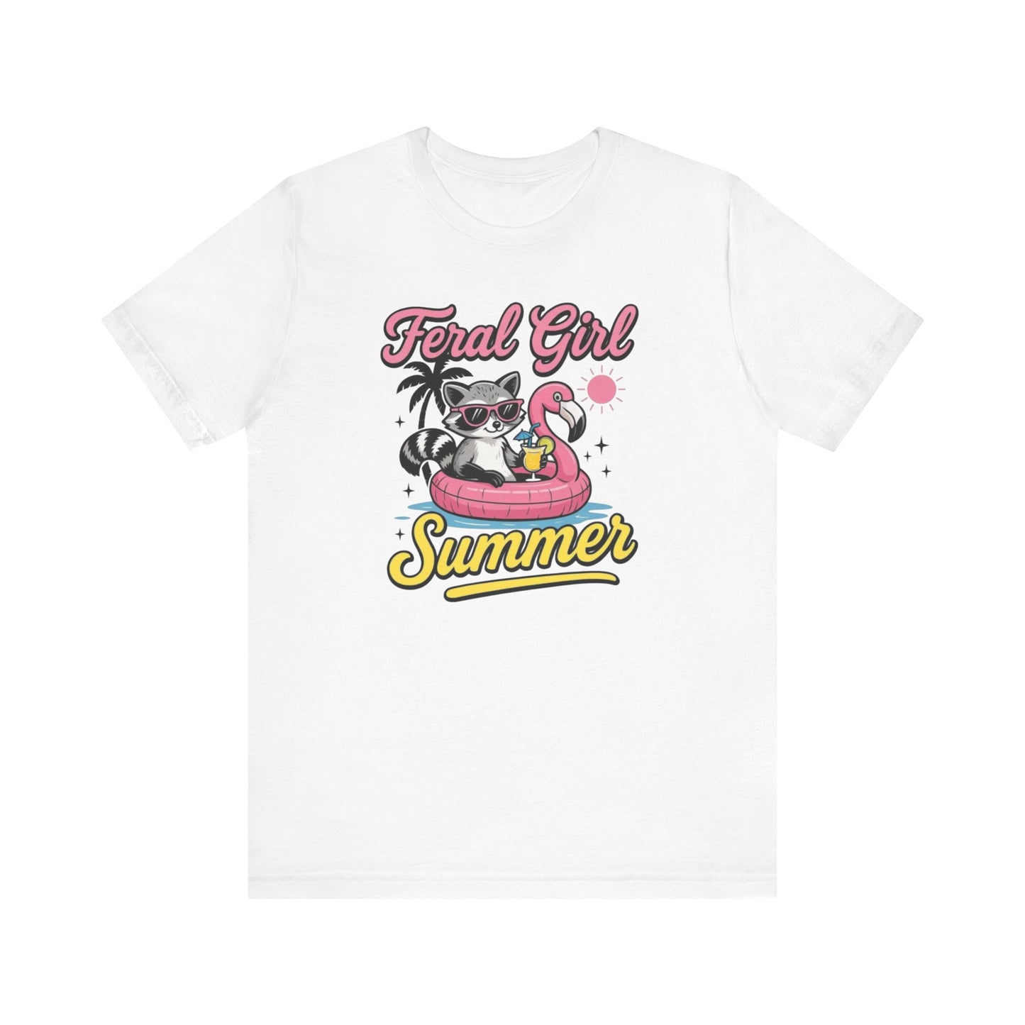 Camiseta de verano para chica salvaje: Mapache divertido con vuelo | Camiseta de verano para mujer