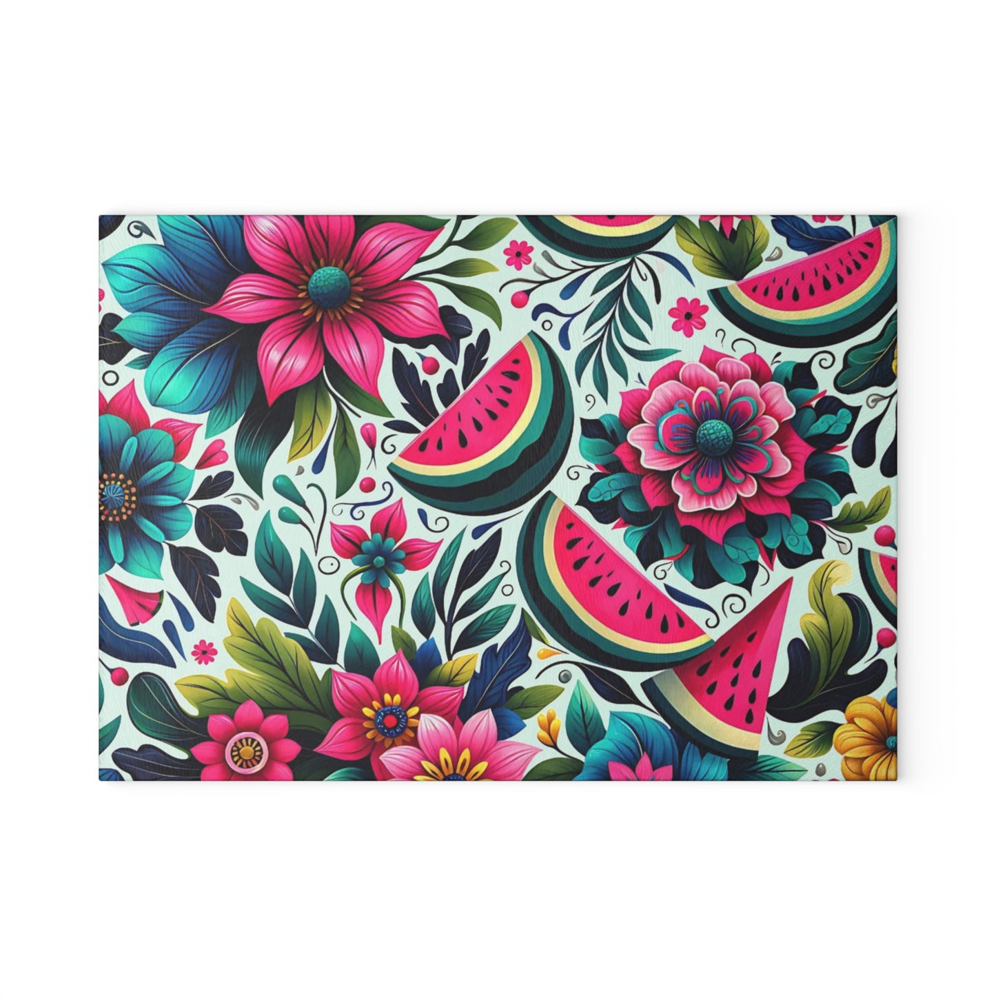 🍉🌺 Watermelon Floral Cutting Board – Summer Freshness Meets Vibrant Charm 🌸🌿