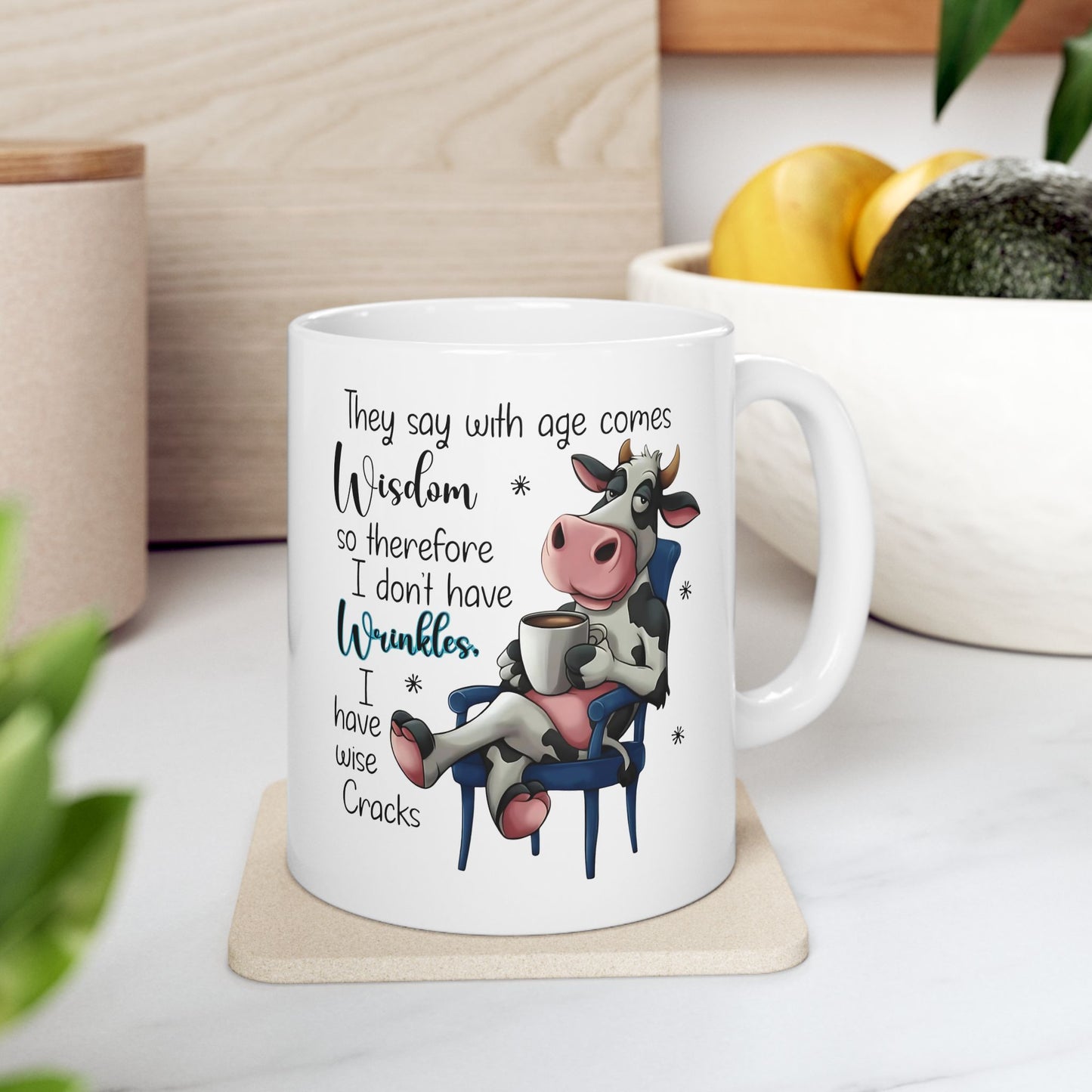 Taza de café, divertida taza de vaca, divertida taza de granja con frase tierna e ingeniosa, regalo perfecto para amantes del café, agricultores y amantes de los animales.
