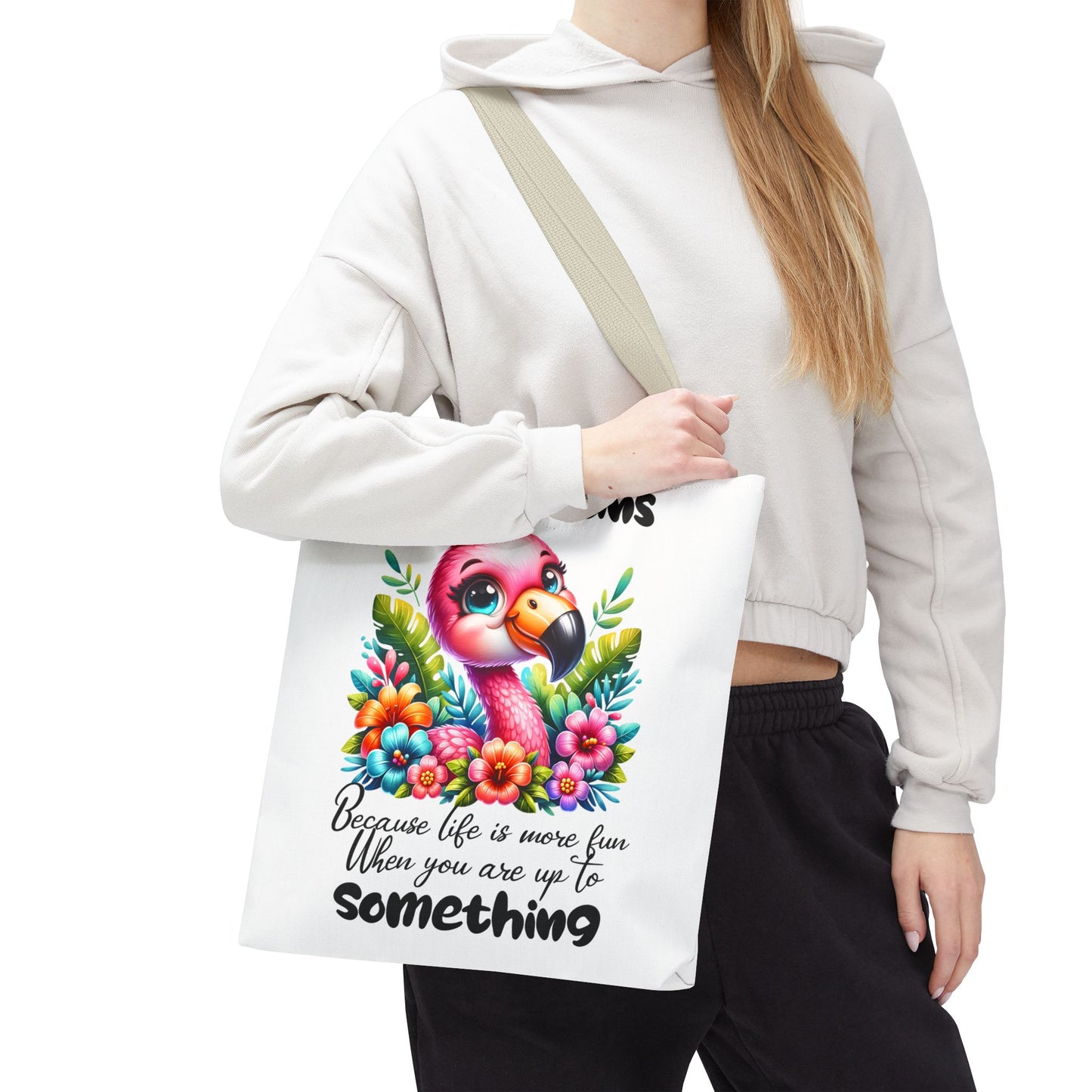 🌸 Flamingo & Floral Bliss – Bolso tote vibrante y divertido 🌺