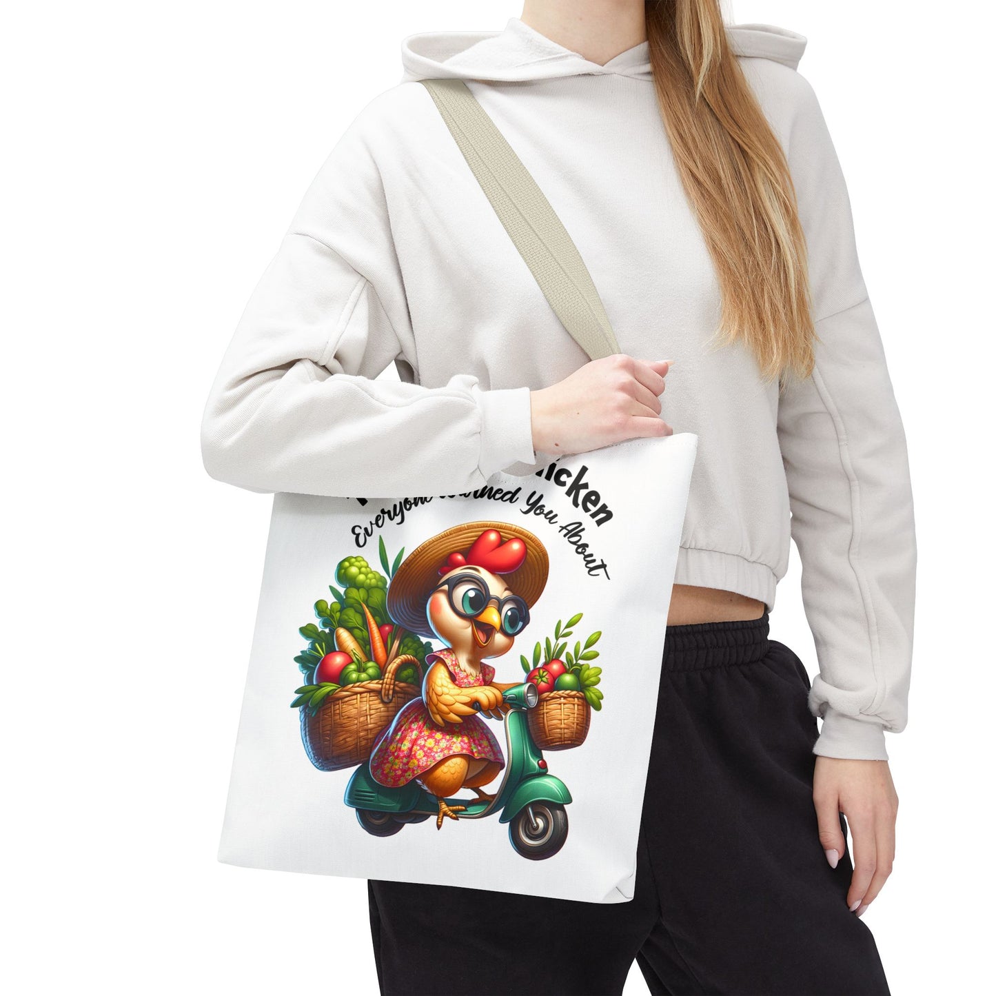 Bolsa de compras divertida con diseño de pollo: un encantador diseño de granja fresca 🐔