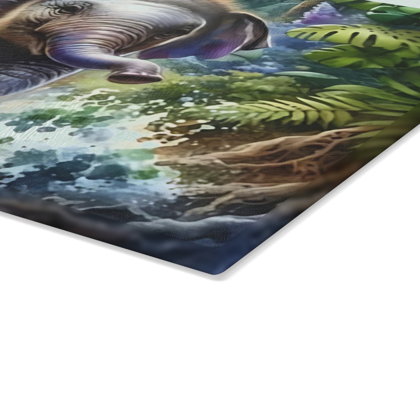 🐘 Jungle Baby Elephant Splash Cutting Board – Playful Safari Energy for Your Kitchen