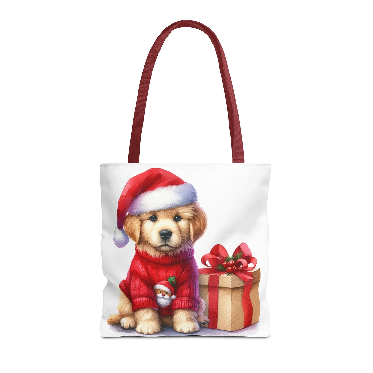 🎄 Golden Retriever Puppy Christmas Tote Bag – Festive Charm for Dog Lovers 🐶