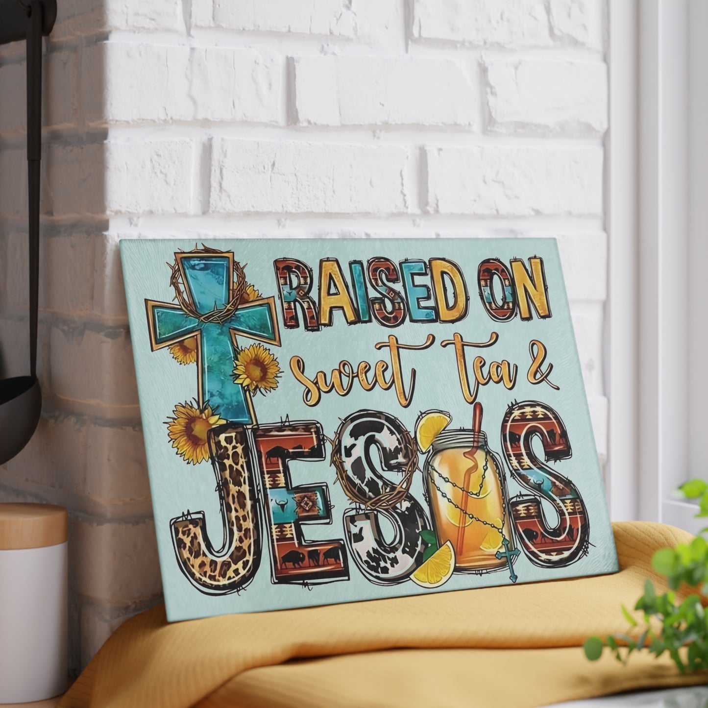 🍹 Criado con té dulce y Jesús – Tabla de cortar de vidrio templado