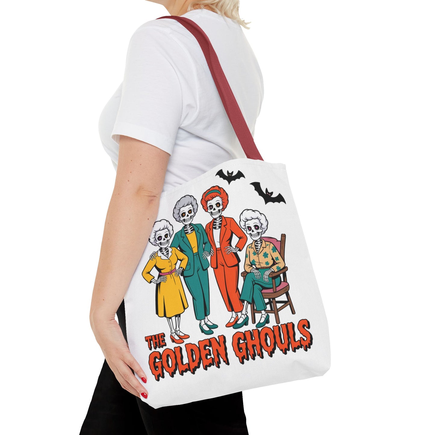 ๐ค Retro Skeleton Squad Tote Bag โ Spooky Chic Style for Halloween ๐ป๐