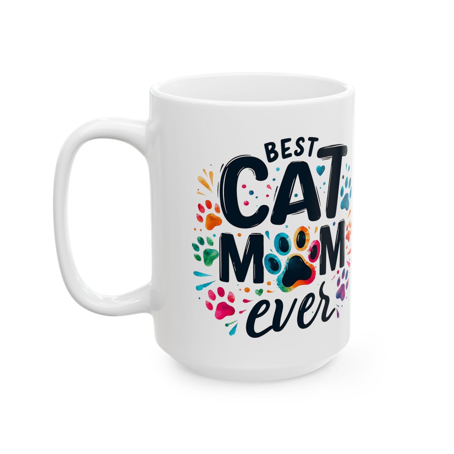 Taza "La mejor mamá gata", regalo adorable para amantes de los gatos, taza de cerámica, divertida taza para dueños de mascotas, regalo para el Día de la Madre, taza personalizada para mamá gata