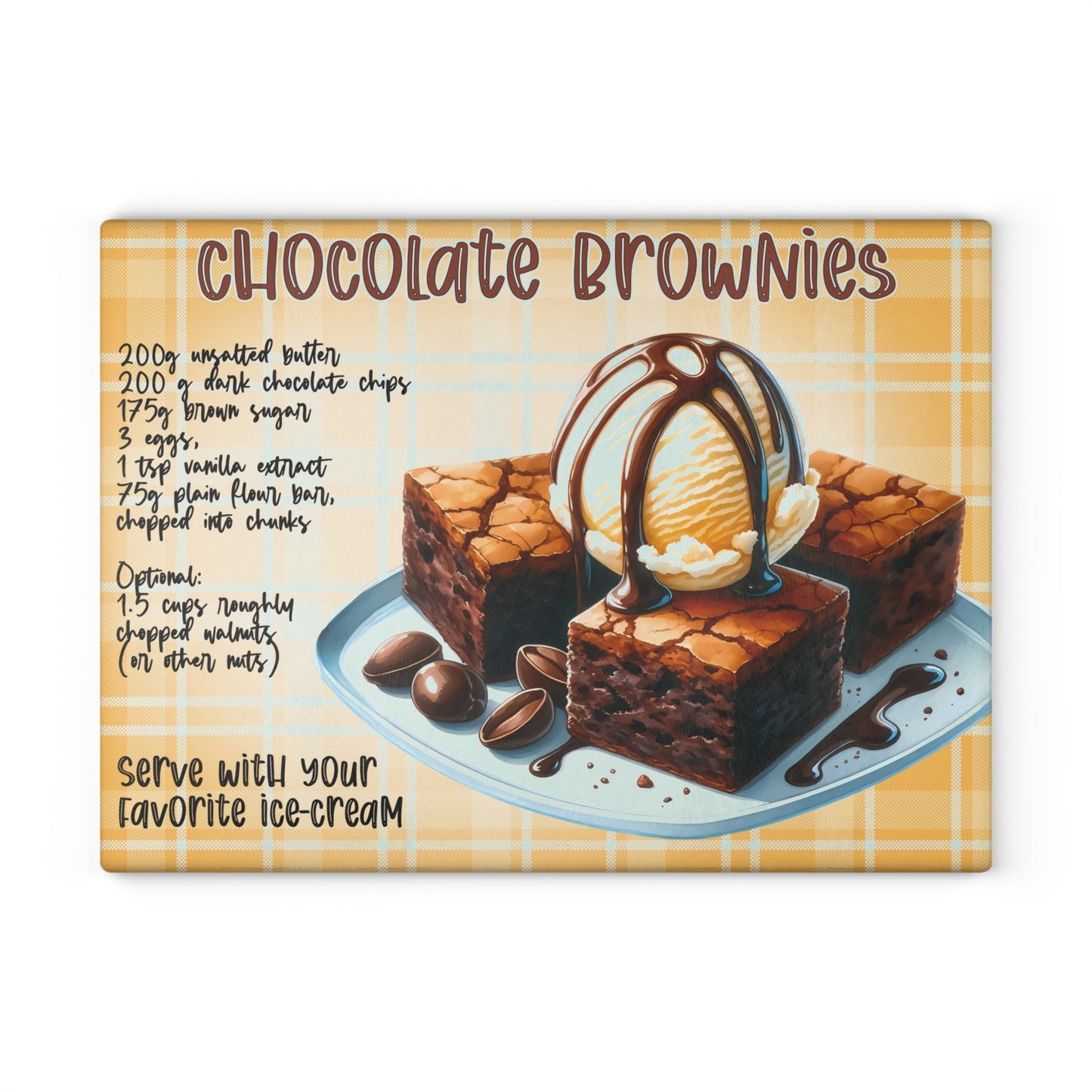 Tabla de cortar con recetas de brownies de chocolate: delicias exquisitas para los más dulces