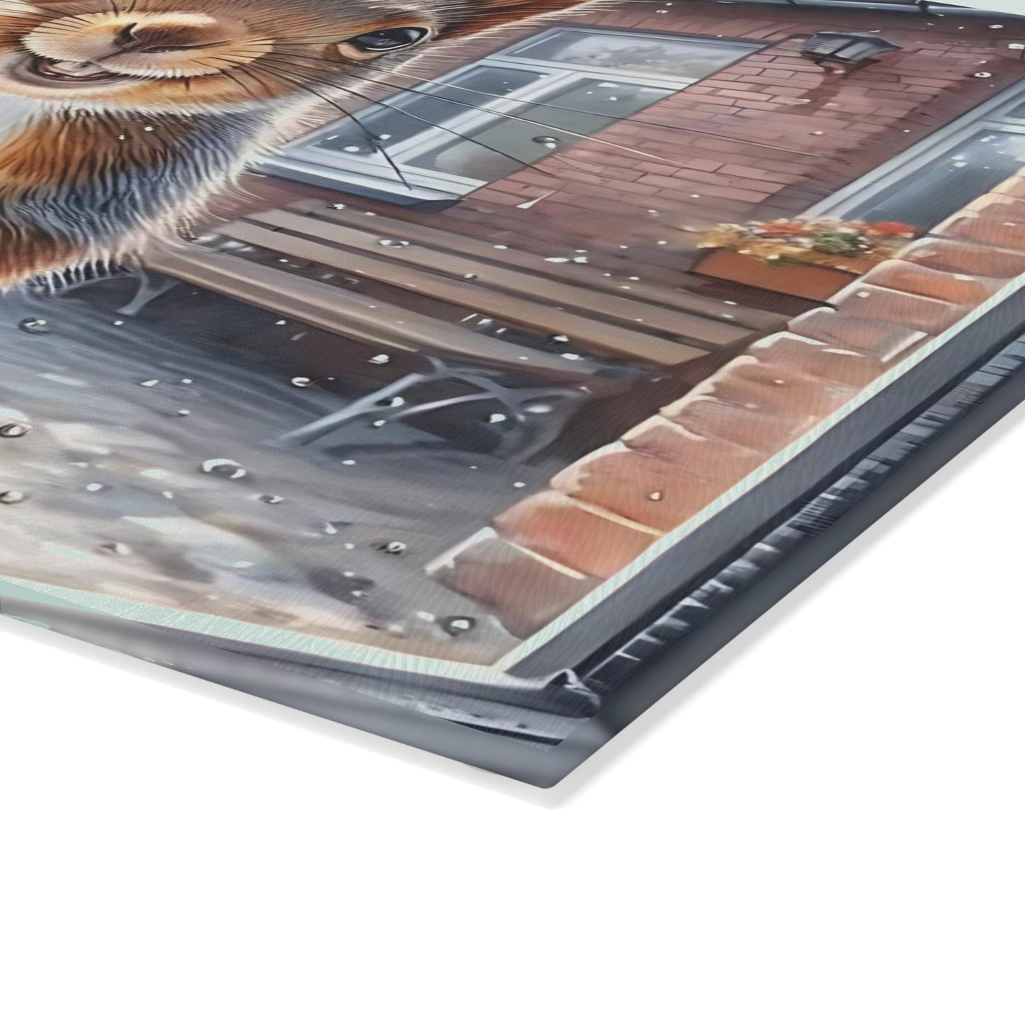 Tabla de cortar con forma de ardilla, regalo único, tabla de cortar de vidrio templado, tabla de charcutería, tabla de cortar, regalo de inauguración de la casa, tabla de cortar personalizada