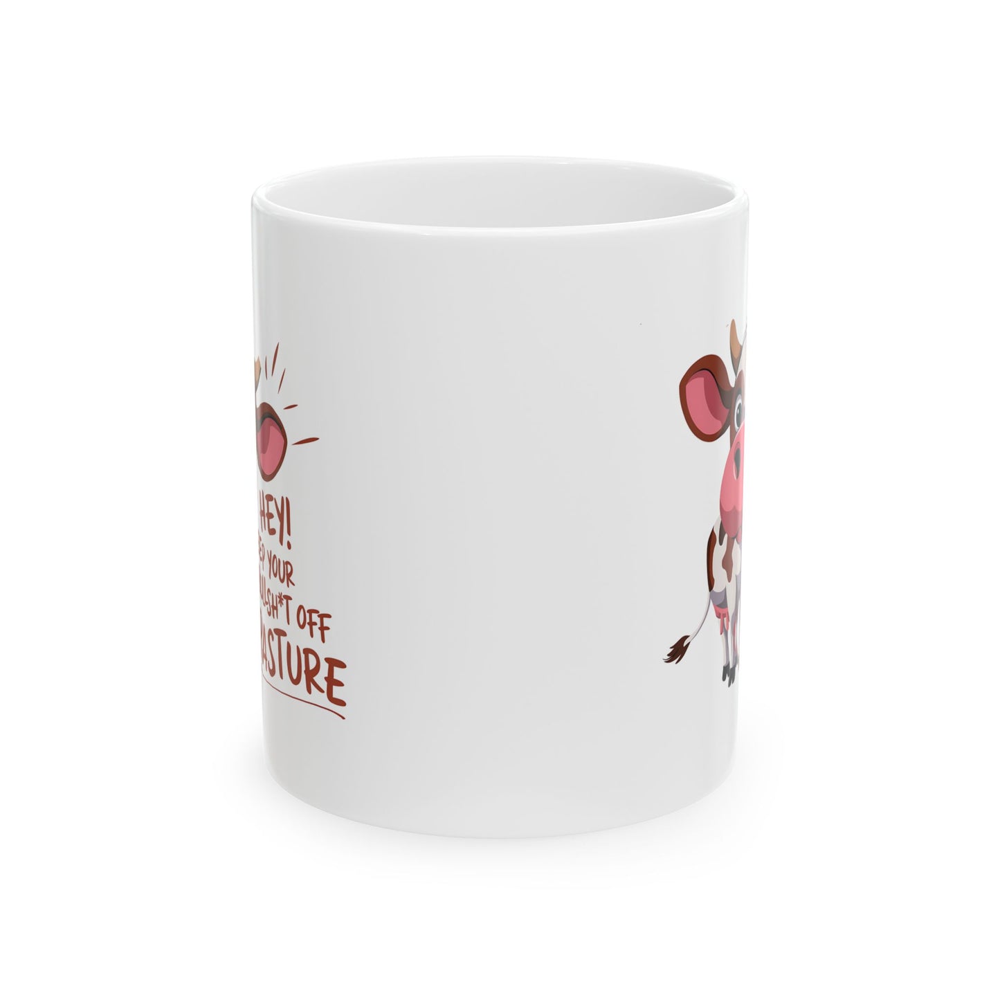🐮 ¡Mantén tus tonterías lejos de mi pasto! – Taza divertida de vaca para almas atrevidas ☕