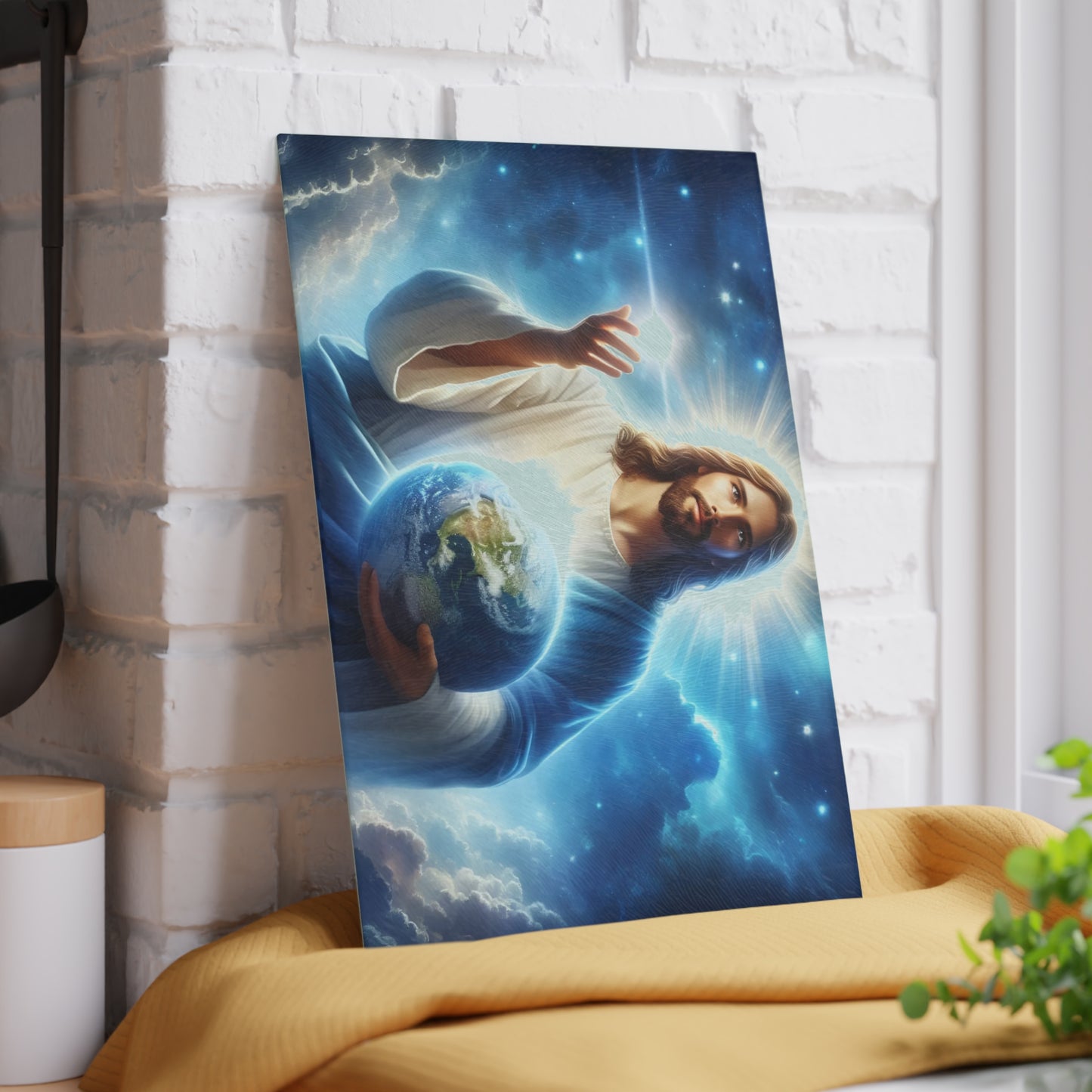 Tabla de cortar de Jesús, tabla de charcutería, tabla de cortar única, tabla de cortar de vidrio templado, regalo de inauguración de la casa, tabla de cortar personalizada