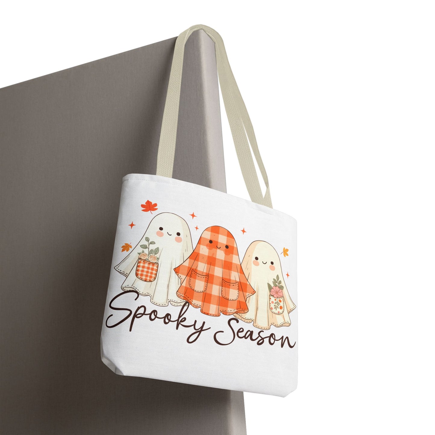 ๐ป Spooky Season Ghost Friends Tote Bag โ Cozy Fall Vibes with a Cute Twist ๐๐
