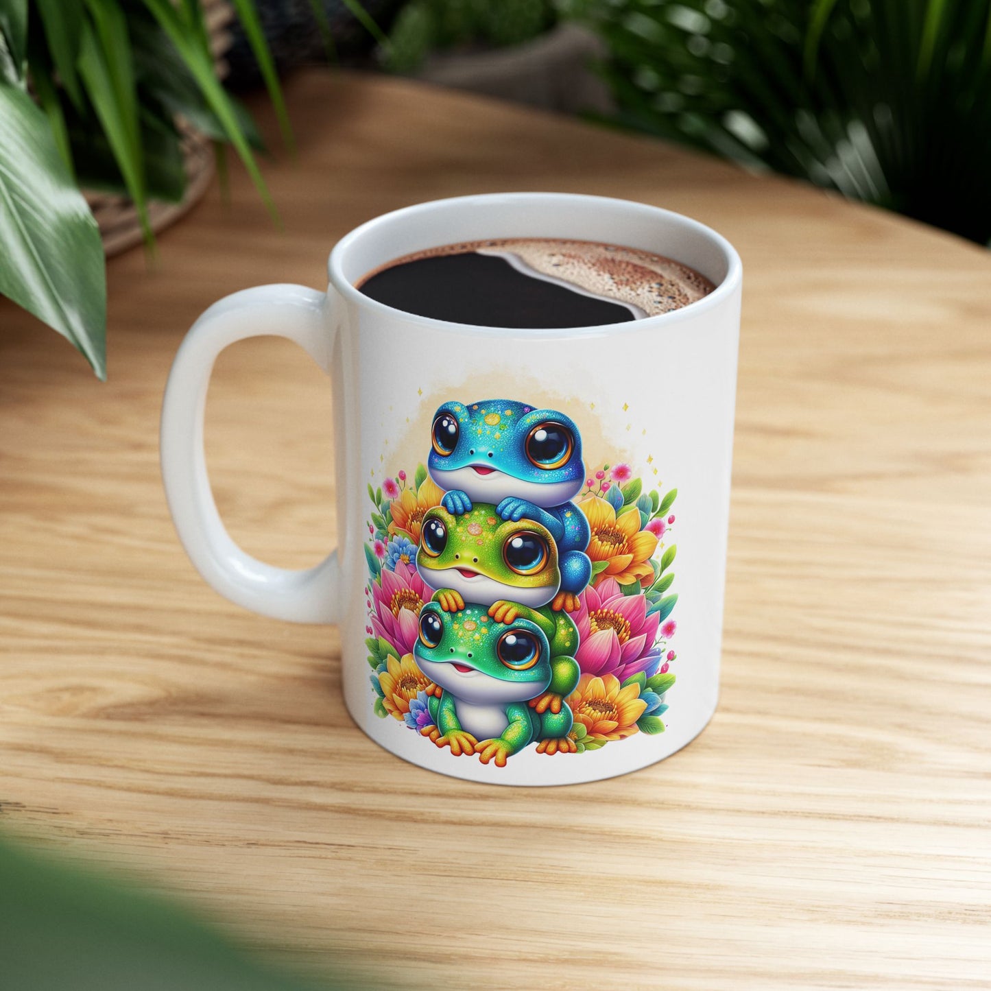 Taza de rana, taza de rana adorable, regalo para amantes de las ranas, taza con diseño de rana, taza con animales, regalo con temática de ranas, ideas para regalos de ranas, decoración de ranas, taza con anfibios