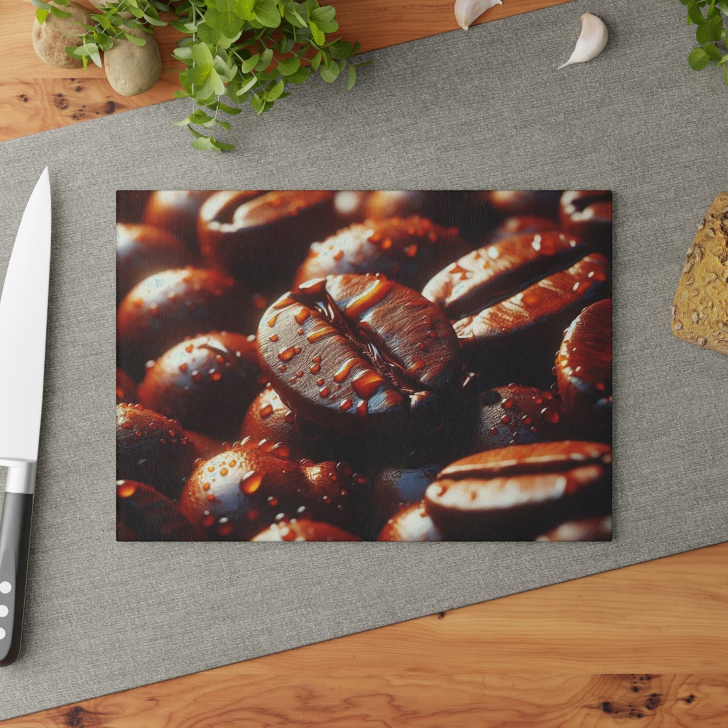 Roasted Coffee Bean Cutting Board – Bold Kitchen Café Art