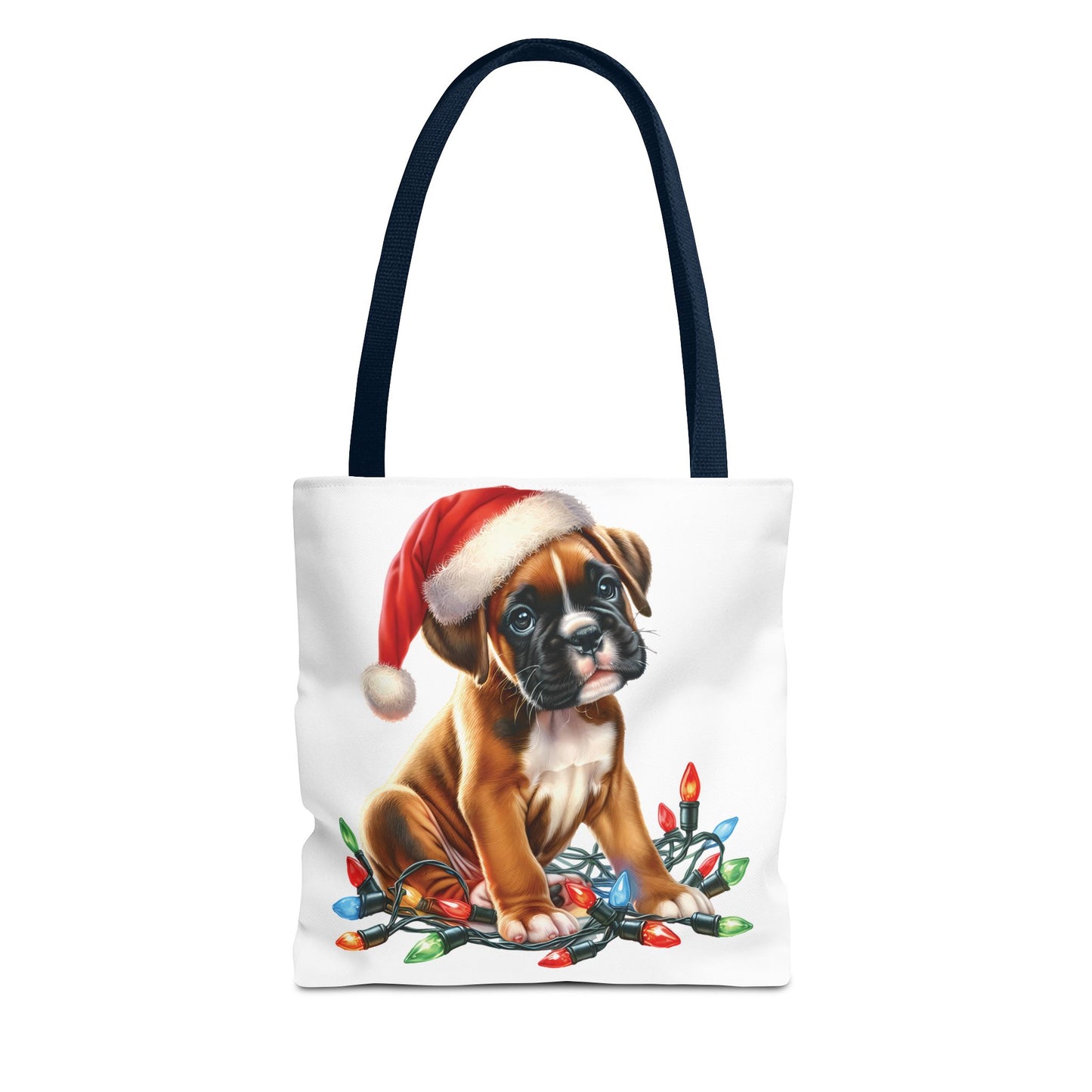 👜 Boxer Christmas Lights Tote Bag – Festive Charm for Dog Lovers 🎄