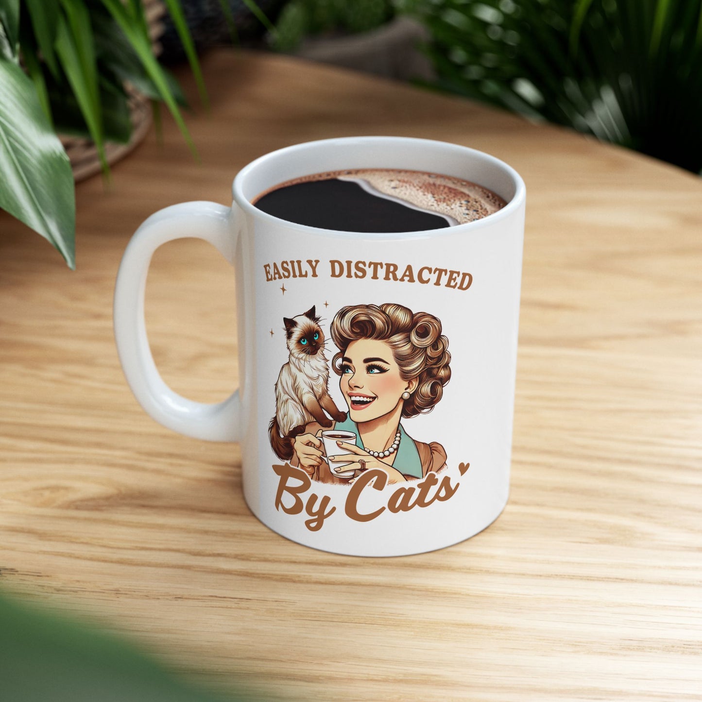 🐱 Easily Distracted By Cats Mug – Purrfectly Charming for Cat Lovers ☕