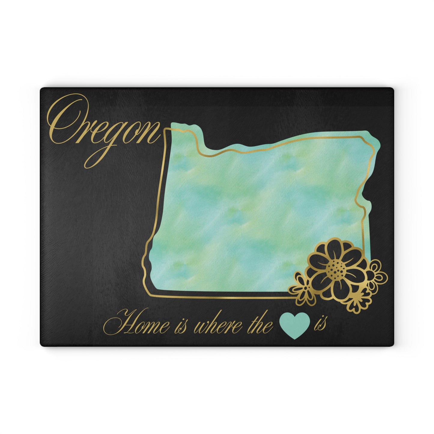 💚 Oregon State Cutting Board – Serene Aqua Style with Golden State Pride