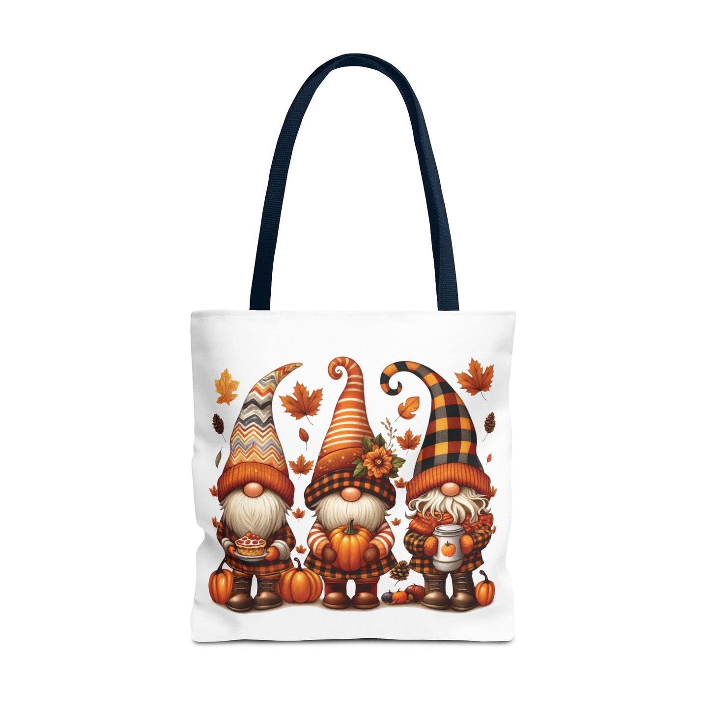🍁 Autumn Gnome Trio Tote Bag – Cozy Fall Charm with Pumpkin Spice Magic