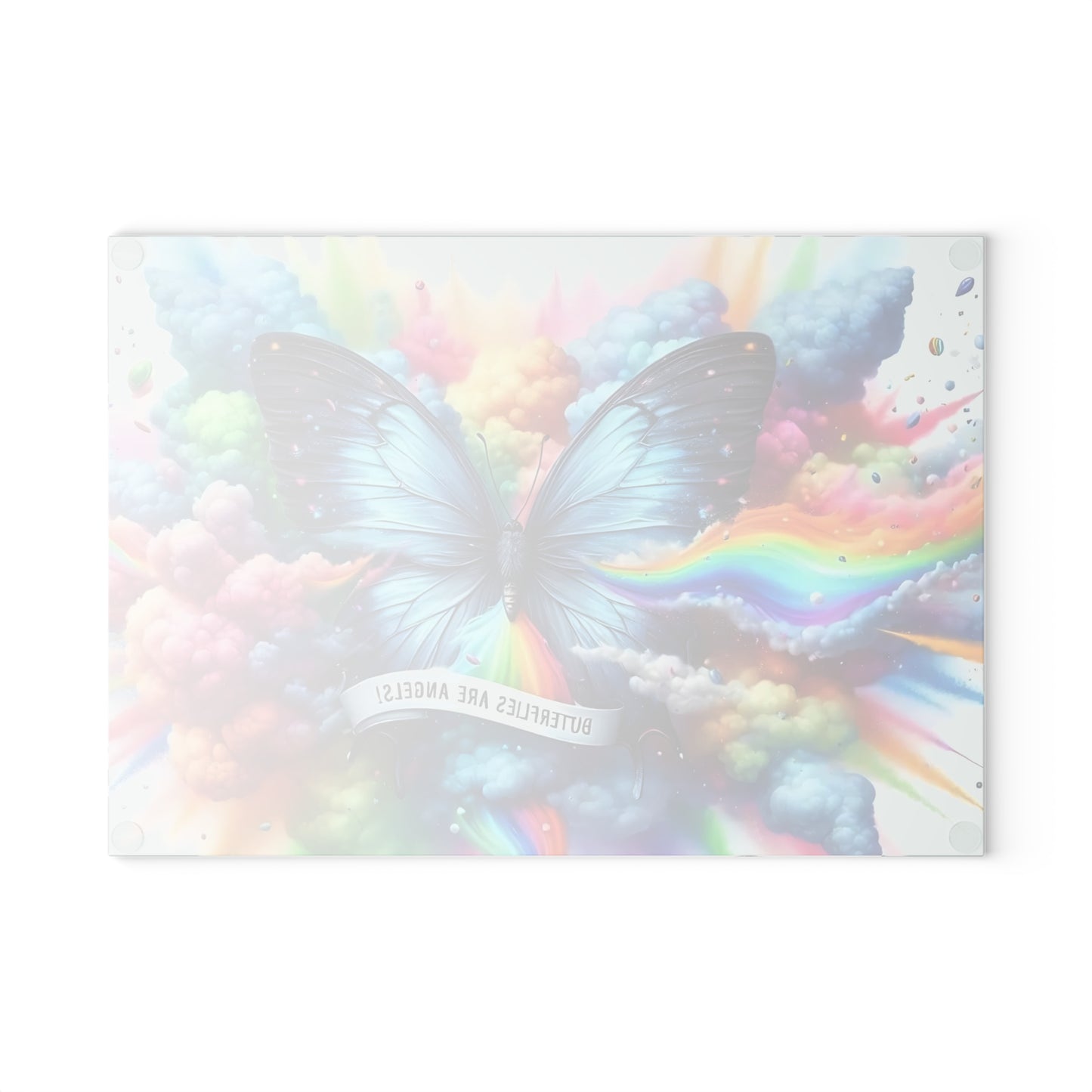 🦋🌈 Butterflies Are Angels Cutting Board – Vibrant Tribute with Heavenly Color Bursts