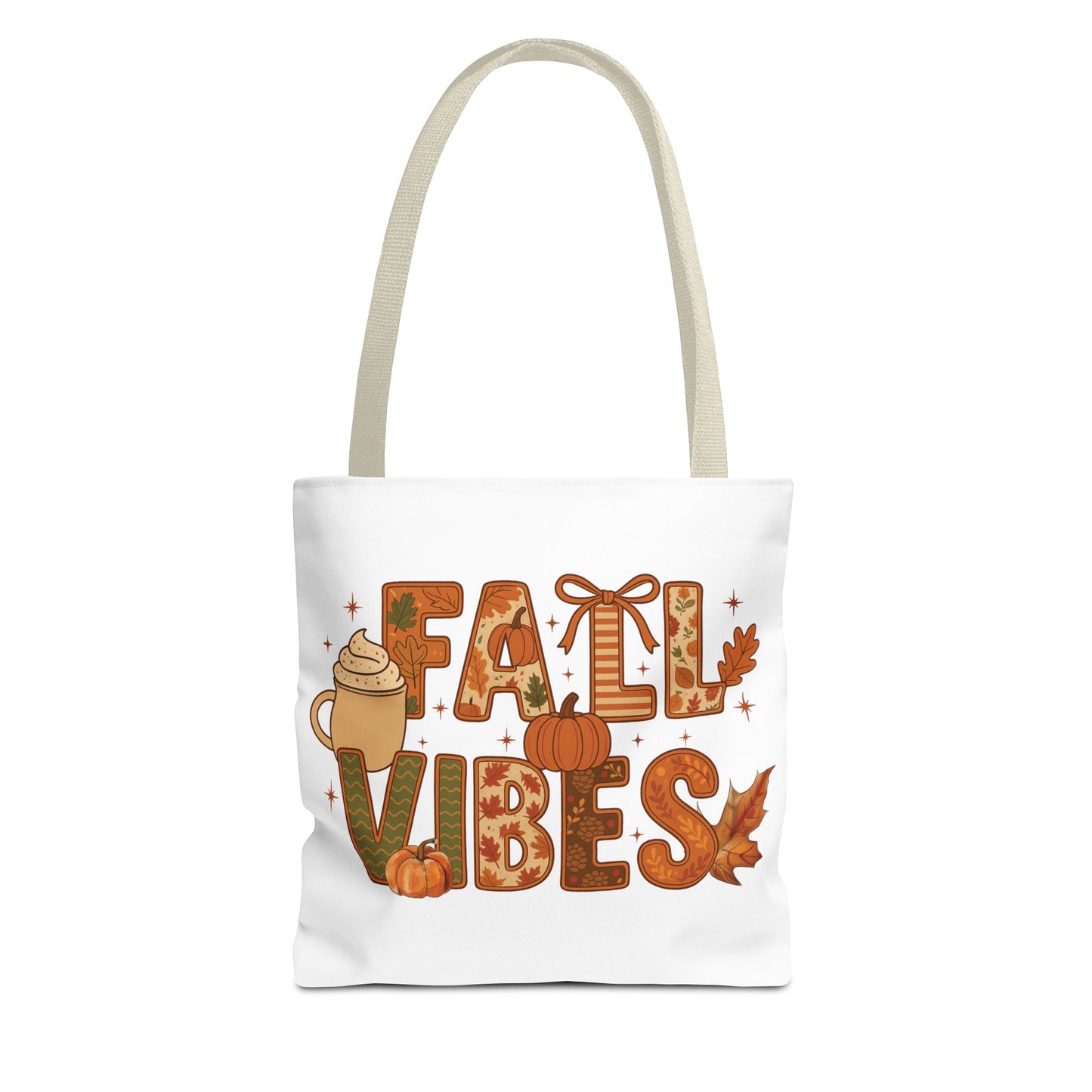 🍁 Fall Vibes Tote Bag – Cozy Comfort for Your Autumn Adventures 🎃☕