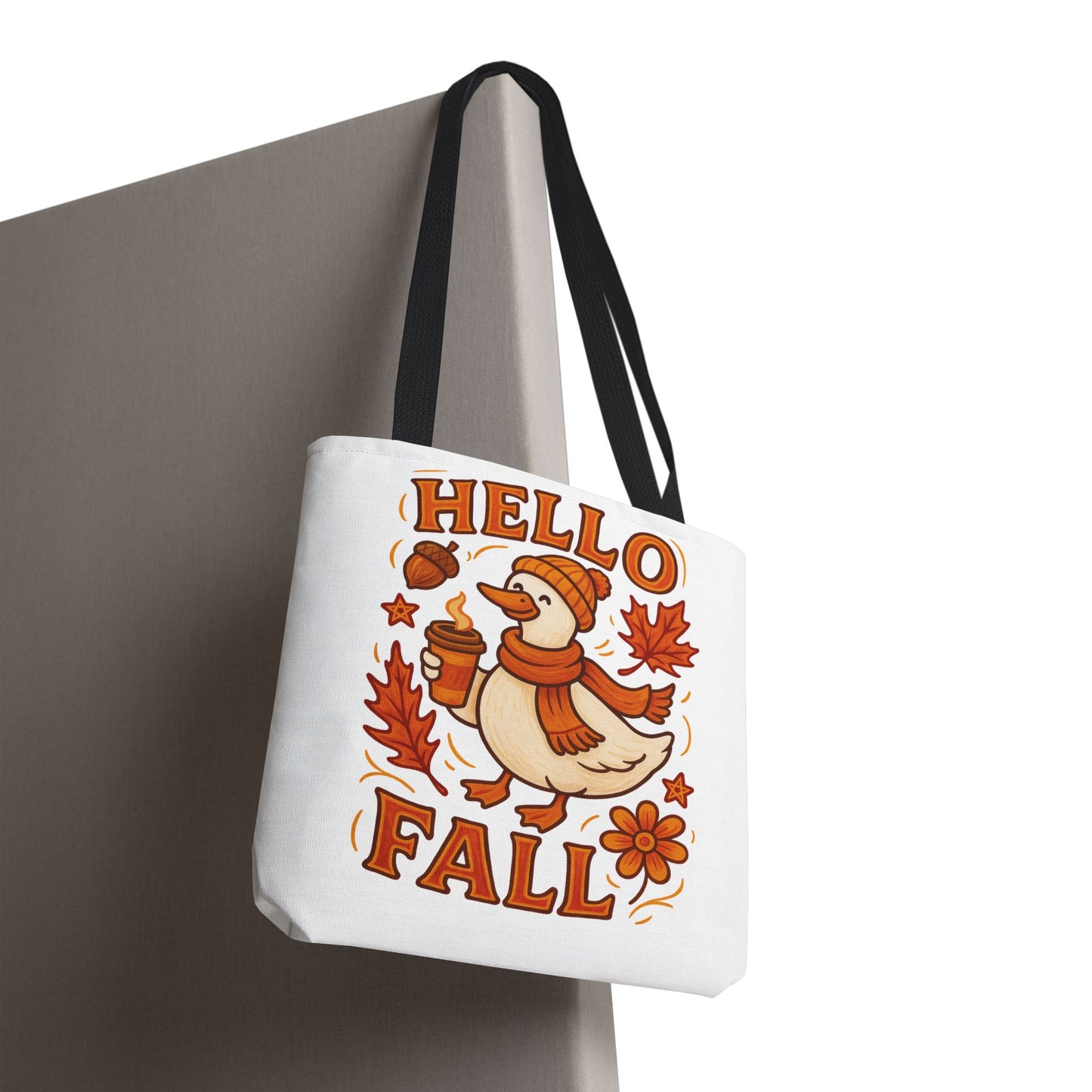 🧡 Hello Fall Duck Tote Bag – Cozy Autumn Vibes & Feathered Charm 🍂🦆