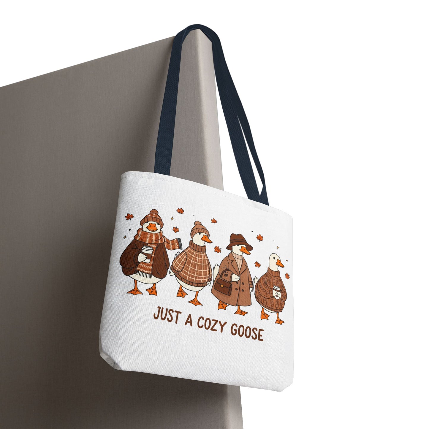 🪶 Just a Cozy Goose Tote Bag – Fall Fashion with Feathered Charm