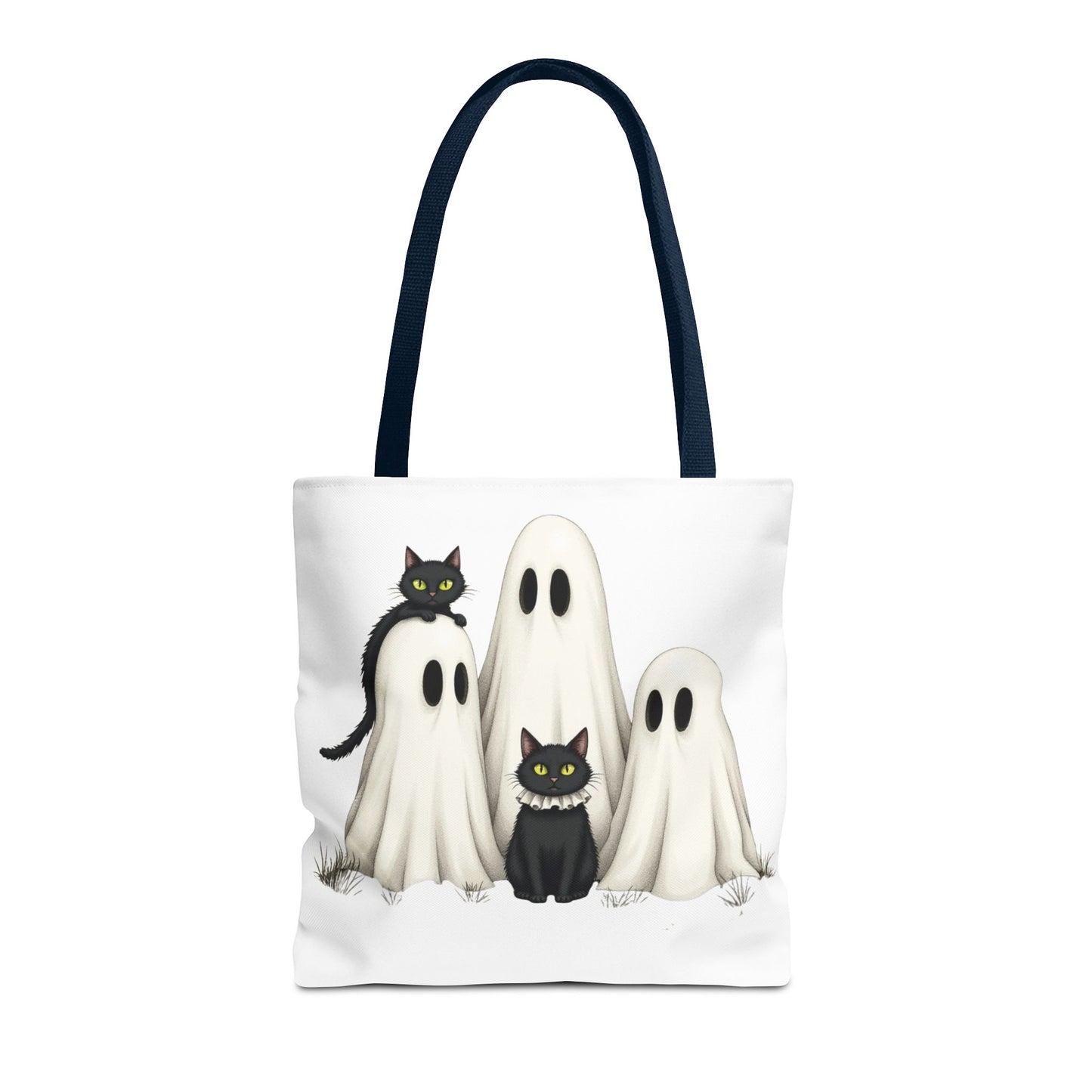 ๐โโฌ Ghosts & Black Cats Halloween Tote Bag โ Spooky Chic Retro Vibes ๐ป๐
