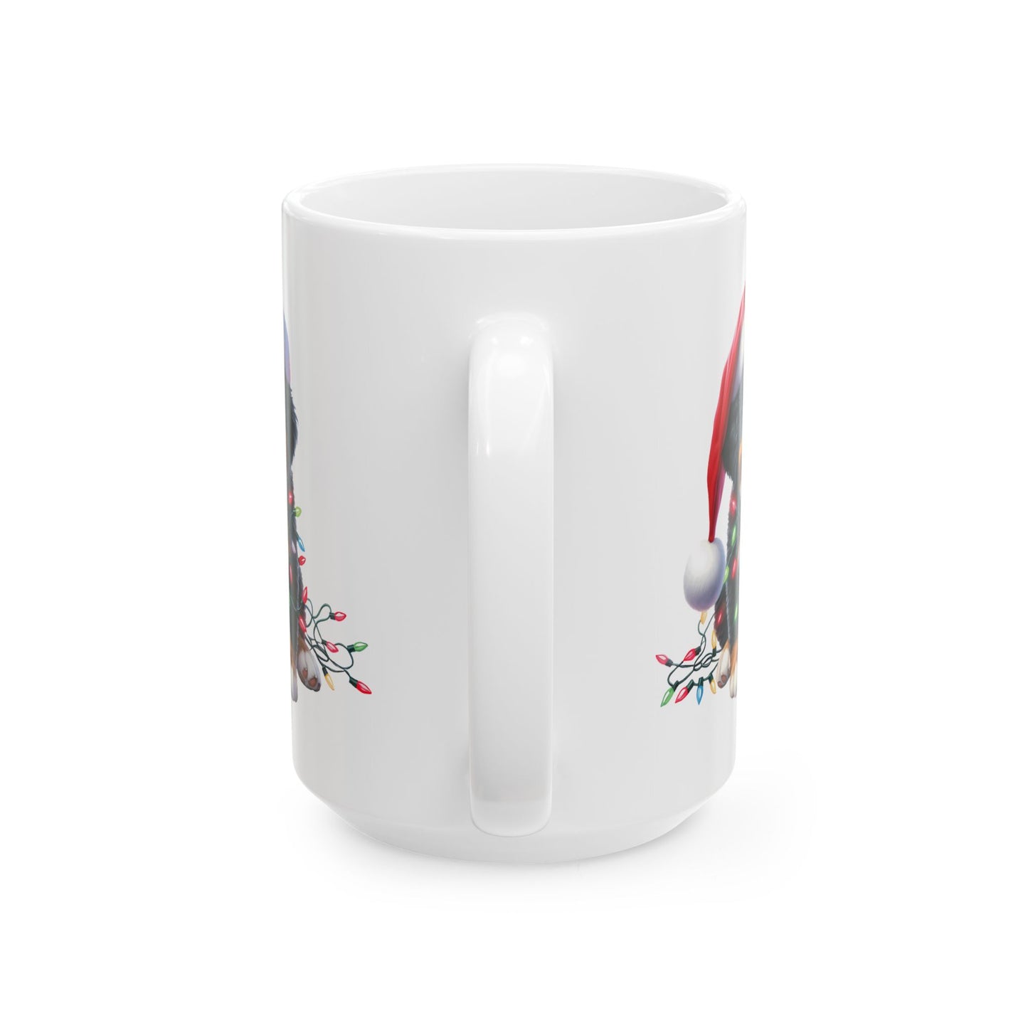 ๐ Bernese Mountain Dog Christmas Lights Mug โ Cozy Charm for the Holidays ๐ถ