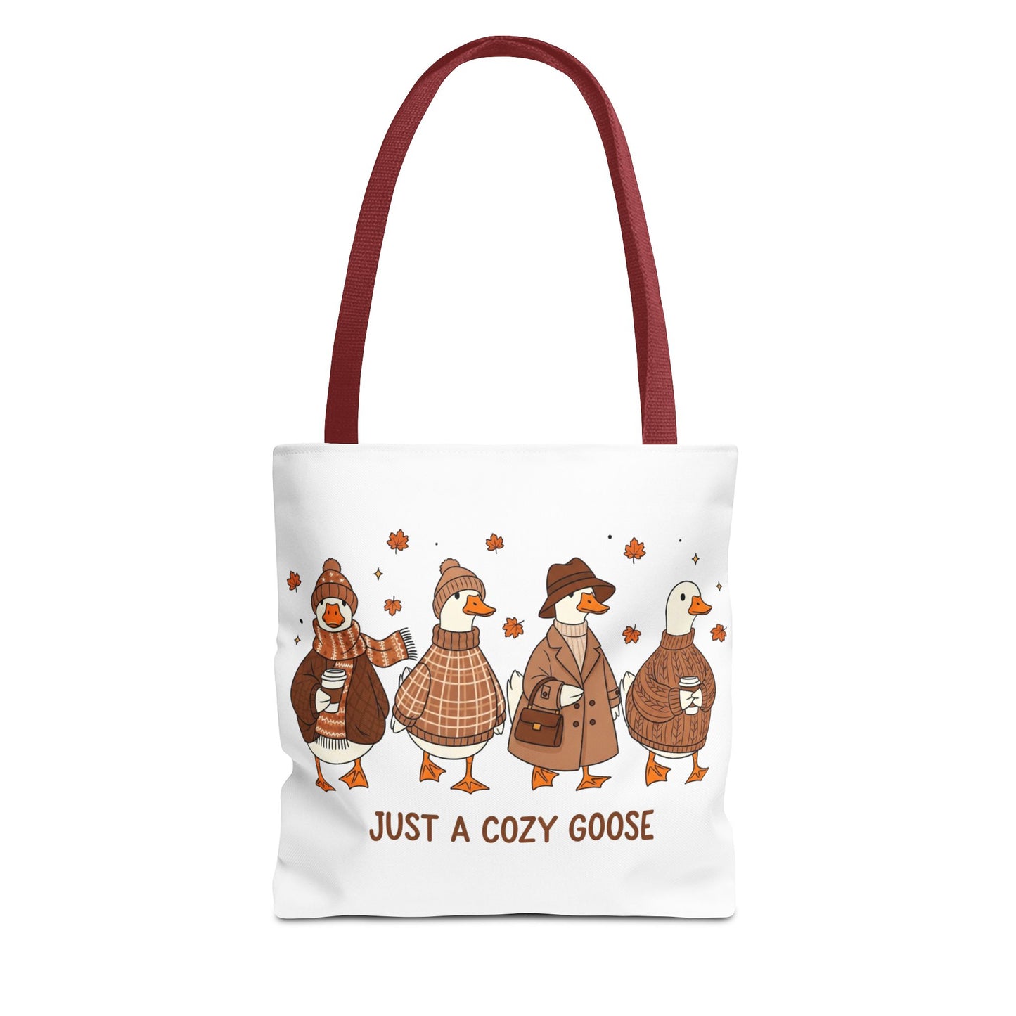 🪶 Just a Cozy Goose Tote Bag – Fall Fashion with Feathered Charm