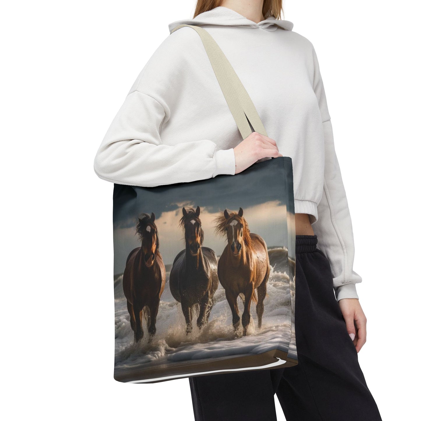 Bolsa de mano Caballos salvajes al anochecer: un bolso de mano atrevido inspirado en la naturaleza para amantes de los caballos