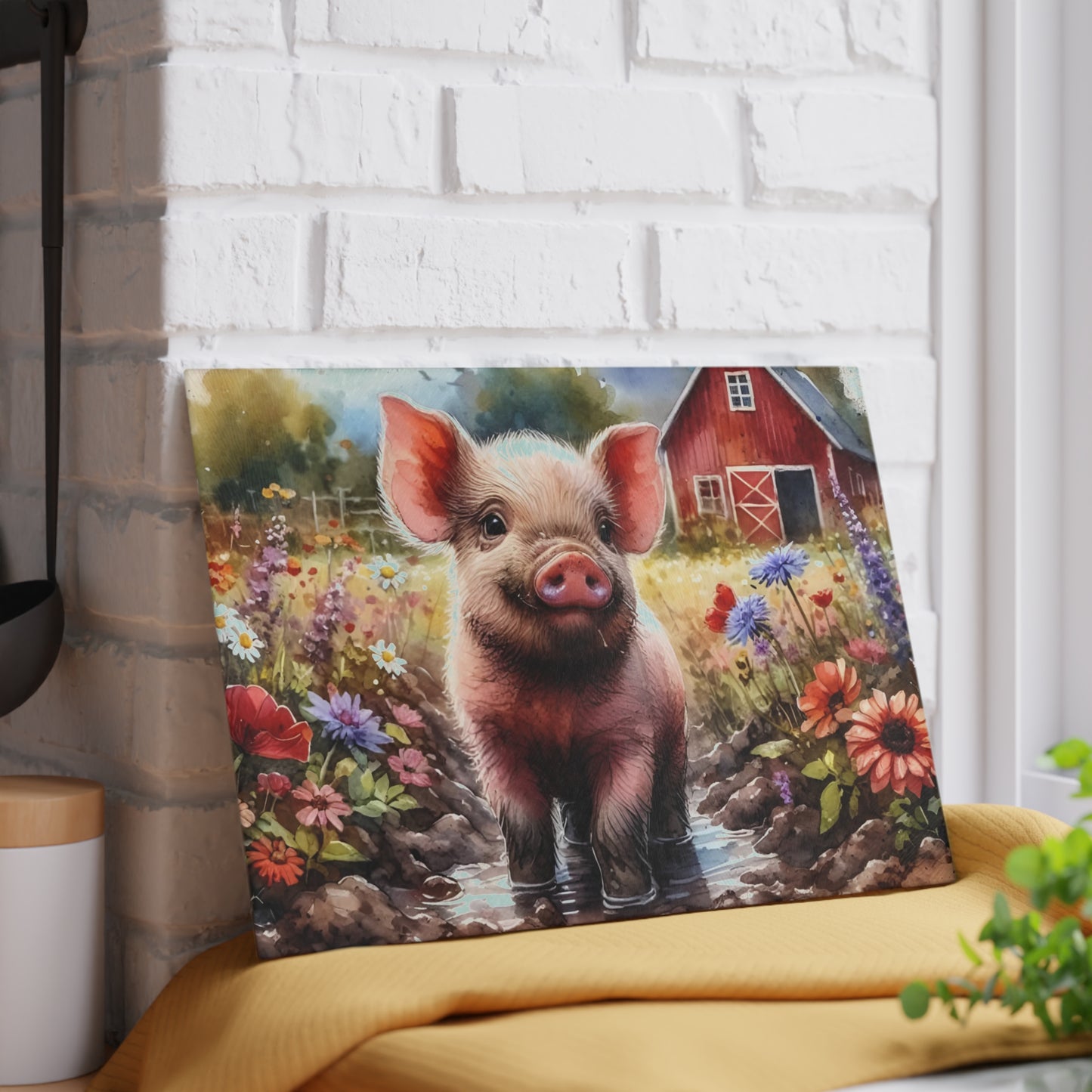 🐷🌸 Farm Piglet Cutting Board – Rustic Charm Meets Country Whimsy 🌸🐷
