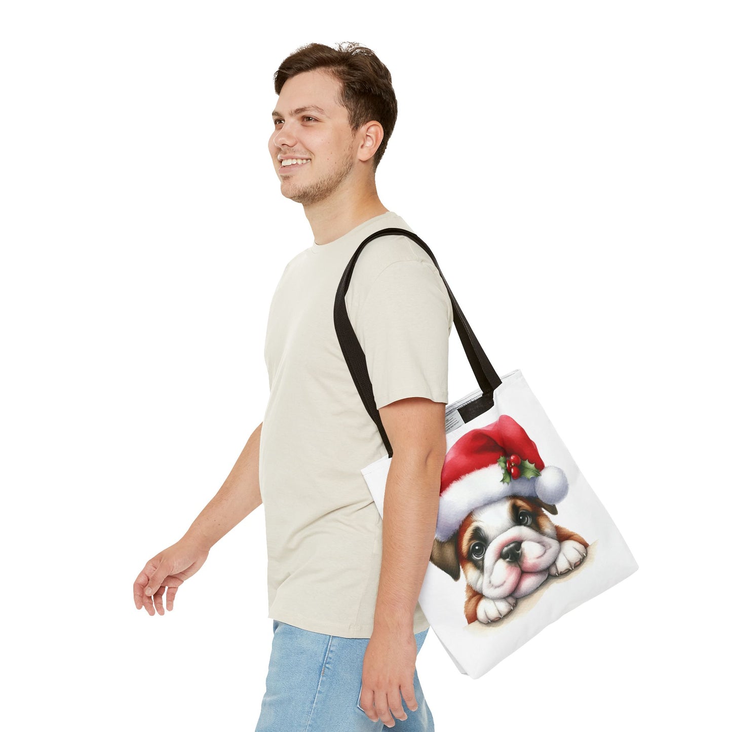 🐾 Bulldog Christmas Tote Bag – Santa Paws Cuteness You Can Carry 🎄