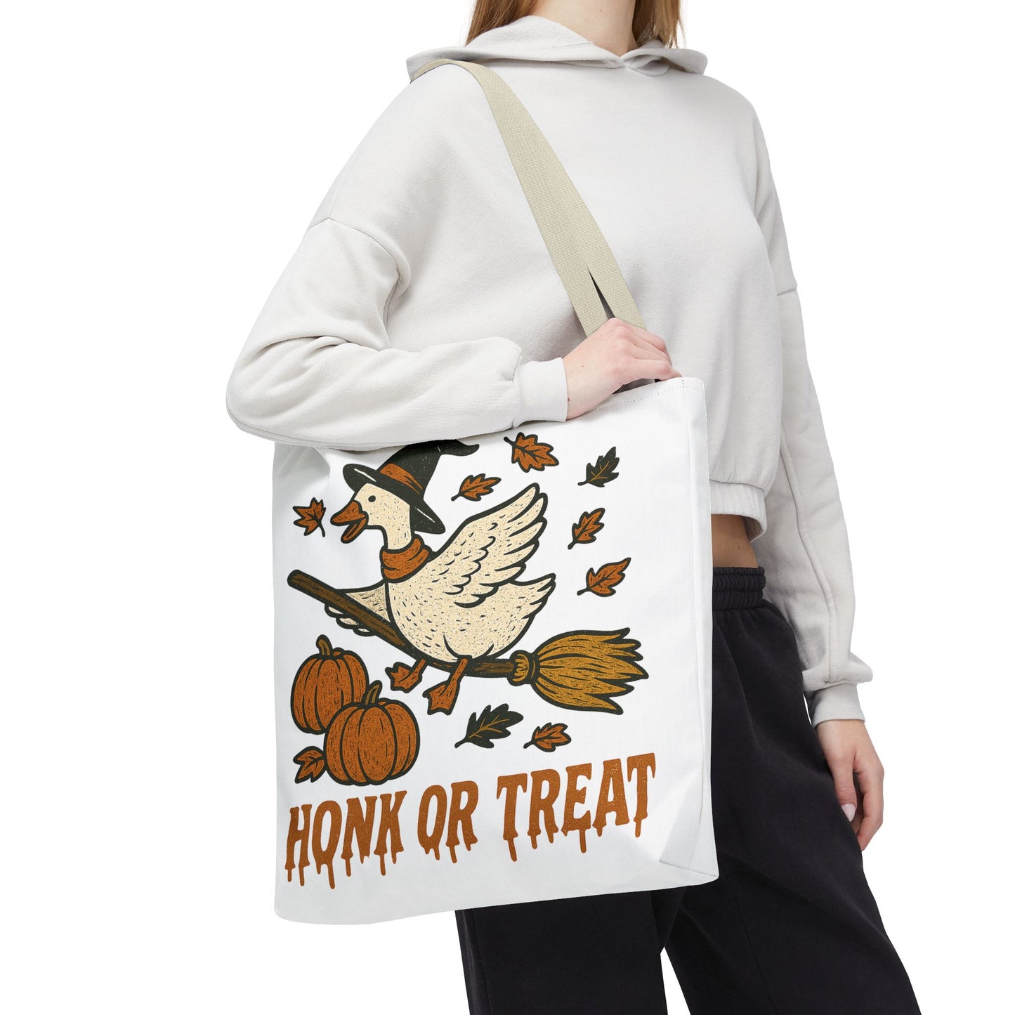 ๐ช Honk or Treat Goose Halloween Tote Bag โ Witchy Whimsy for Spooky Season ๐๐