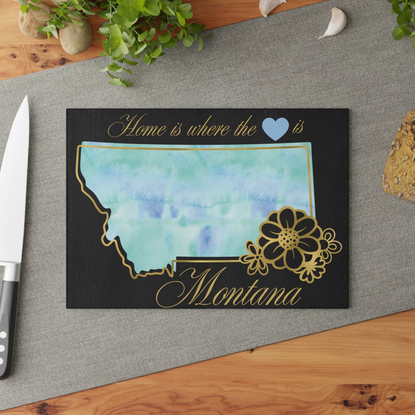 💙 Montana State Floral Cutting Board – Big Sky Beauty Meets Homegrown Charm