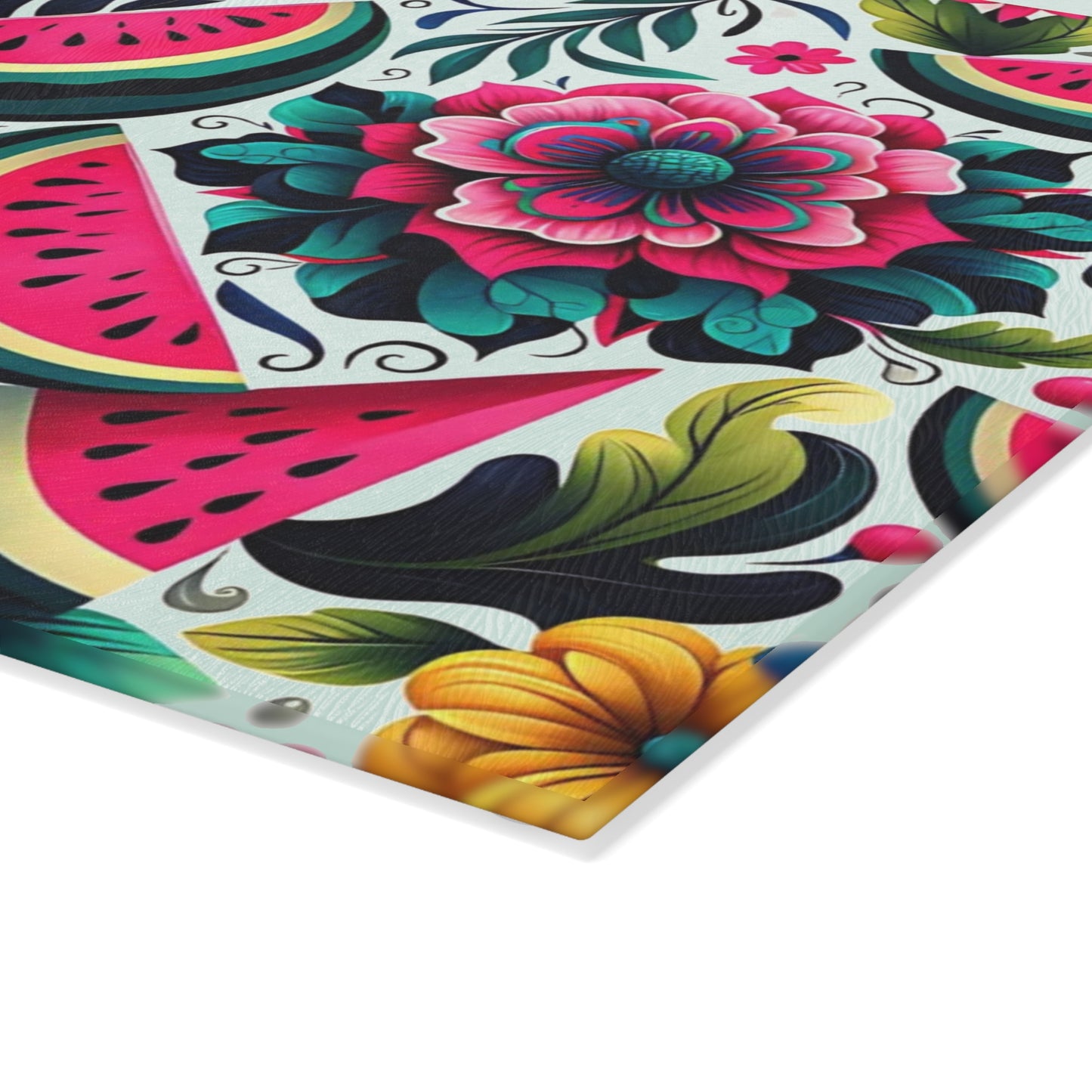 🍉🌺 Watermelon Floral Cutting Board – Summer Freshness Meets Vibrant Charm 🌸🌿