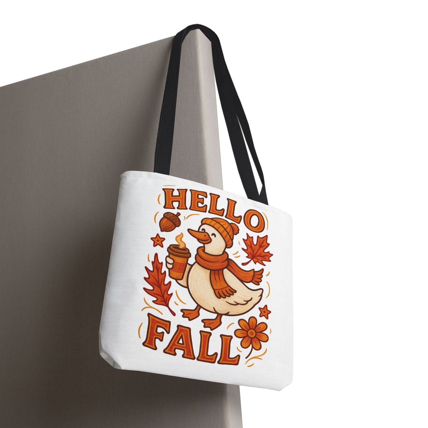 🧡 Hello Fall Duck Tote Bag – Cozy Autumn Vibes & Feathered Charm 🍂🦆