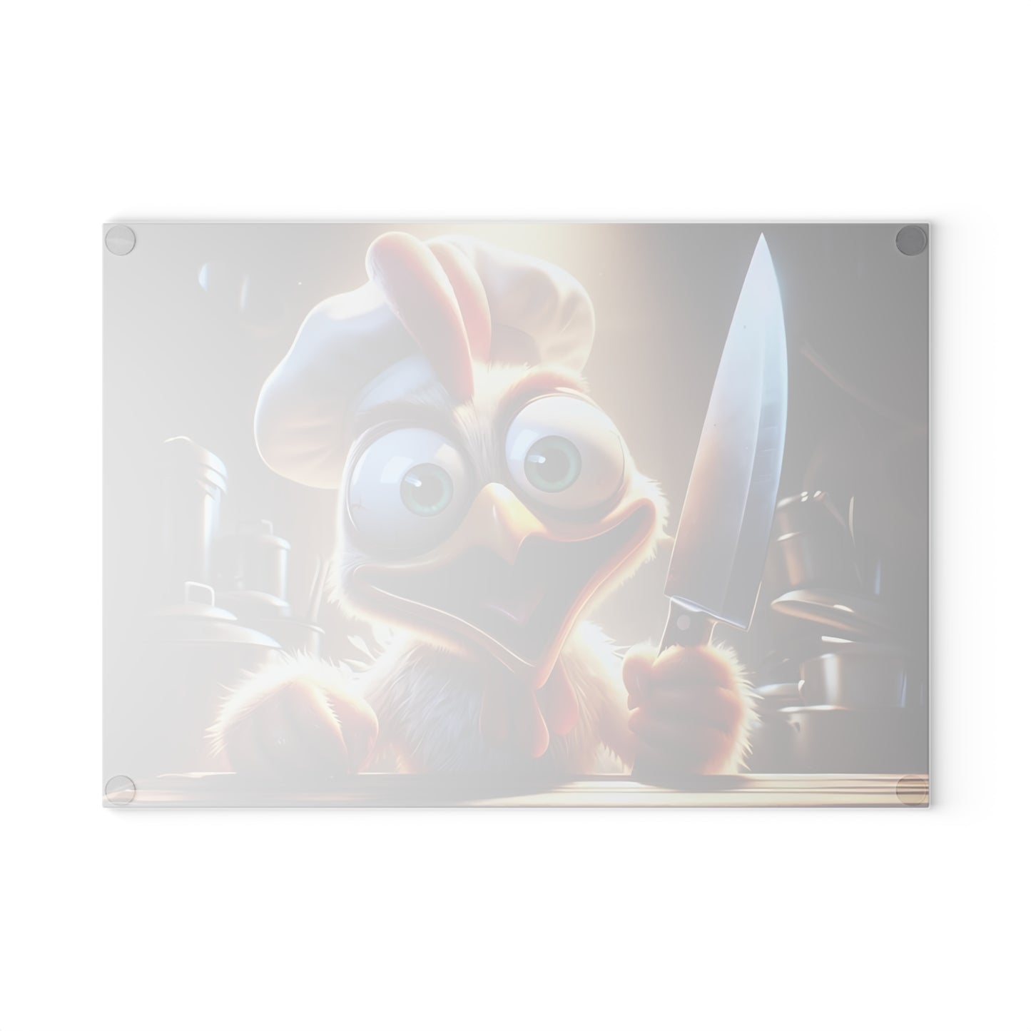 Tabla de cortar Crazy Chicken Chef: ¡sembrando el caos en la cocina!