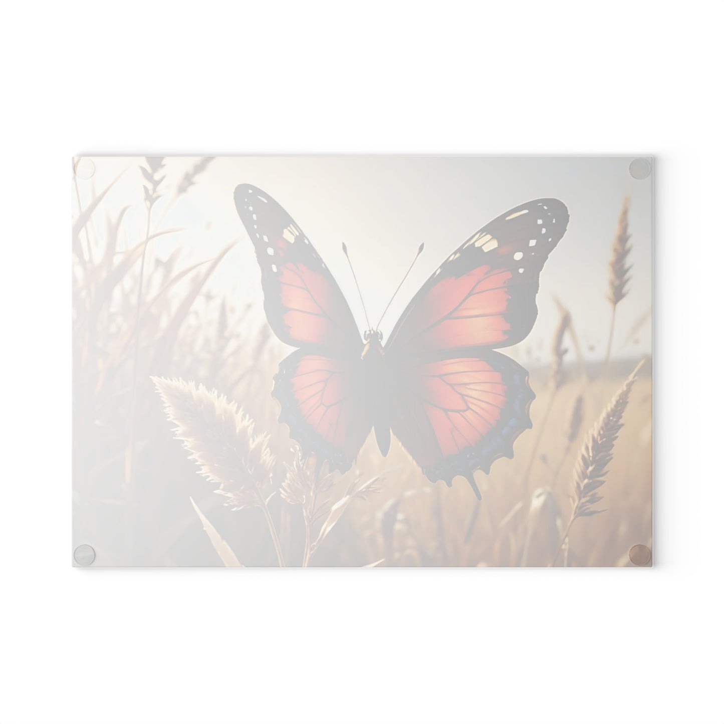 Hermosa tabla de cortar de vidrio con forma de mariposa, decoración de mariposas, tabla de cortar, decoración de cocina, arte de cocina, tabla para servir, regalo de pavo real, regalo de mariposa, tabla de cortar floral