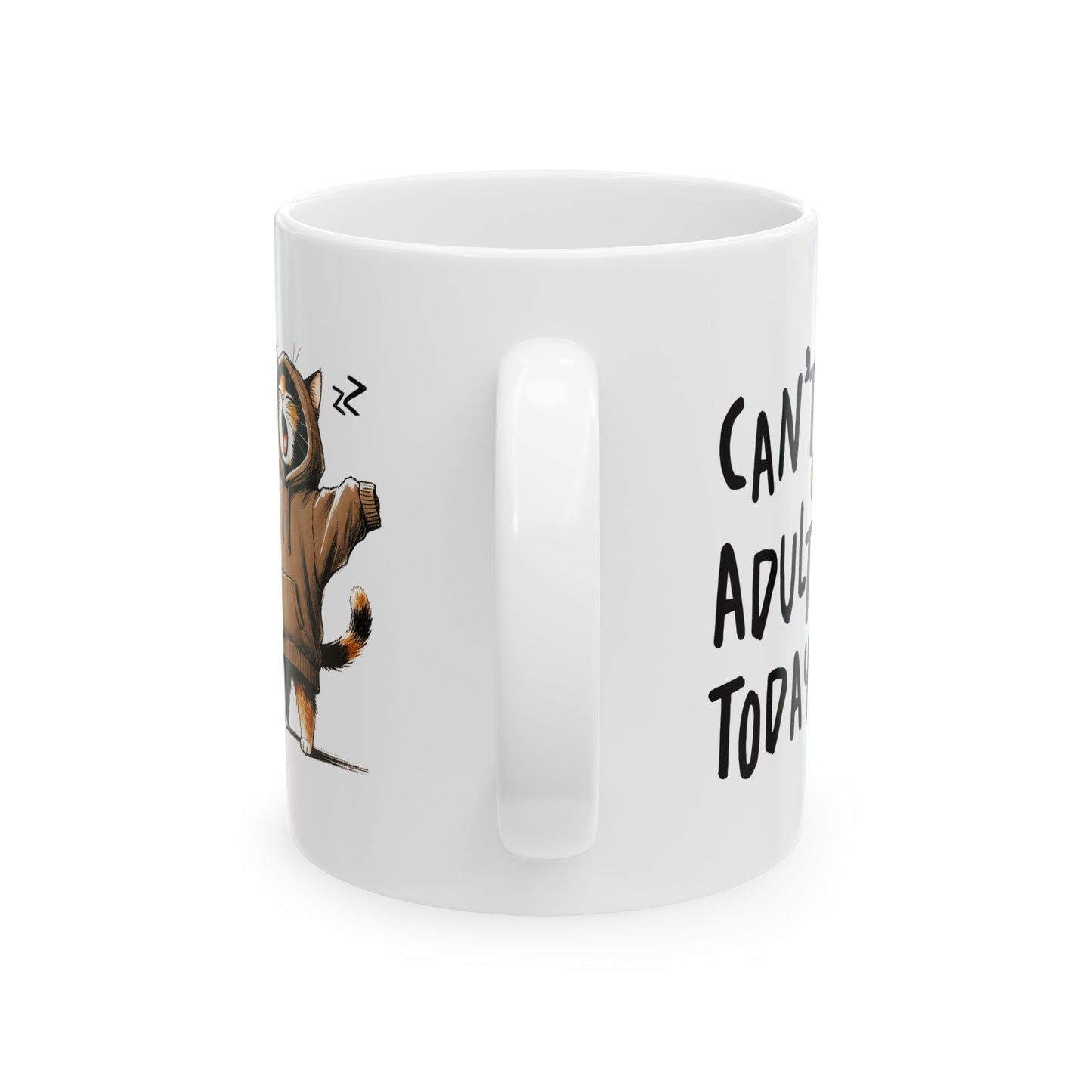 😸 Hoy no puedo ser adulto: divertida taza de café con capucha de gato para amantes de los gatos 🐾