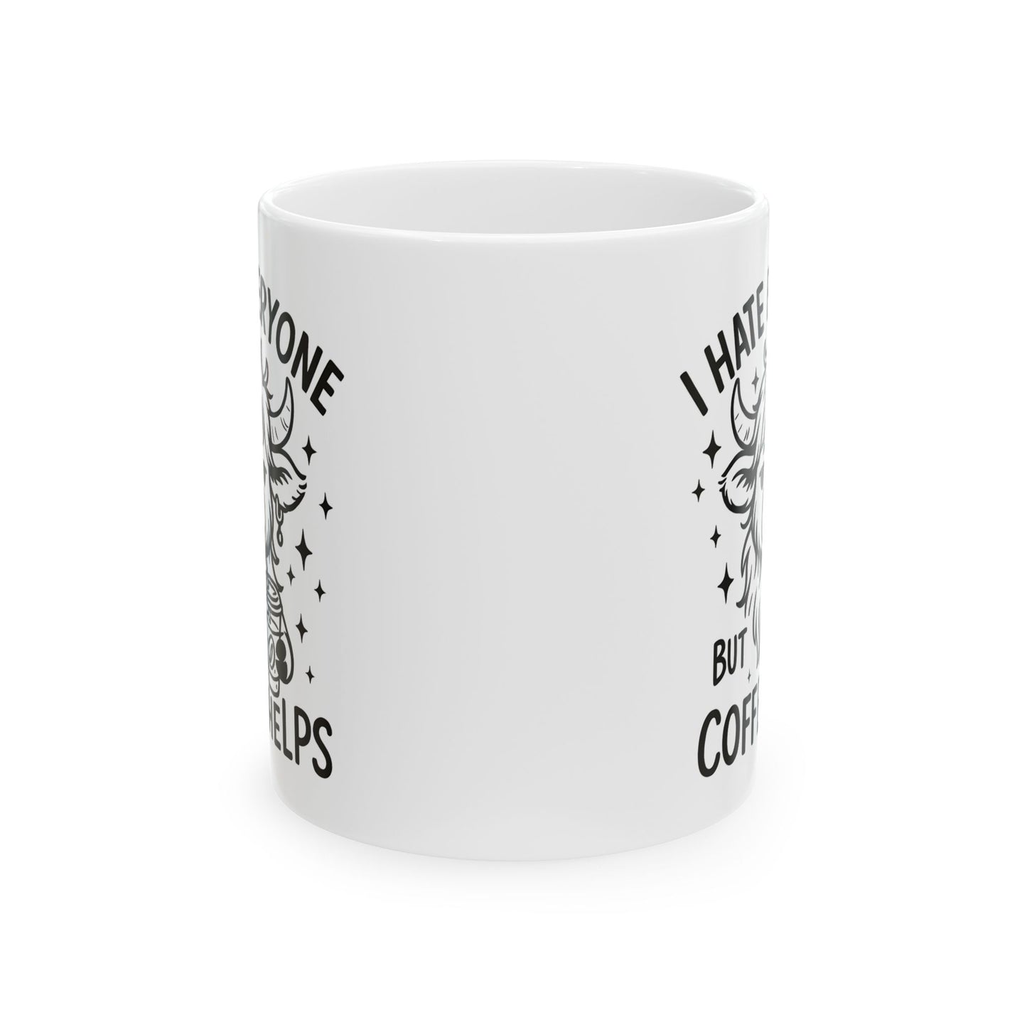 Taza de Vaca Gruñona – “Odio a todos, pero el café ayuda” ☕