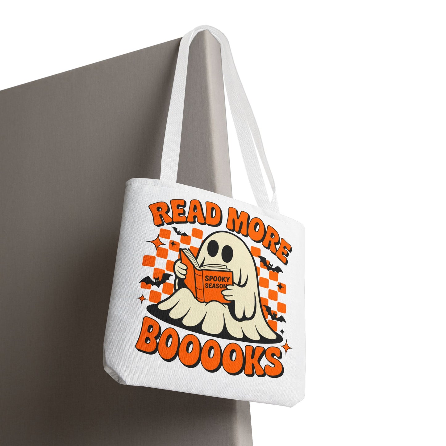 ๐ Read More Booooks Halloween Tote Bag โ Spooky Reads in Style ๐ป๐