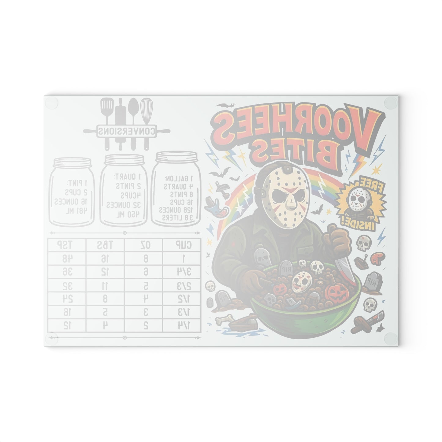 🔪 Voorhees Bites Cutting Board – Killer Crunch with a Side of Chaos 🩸🥣