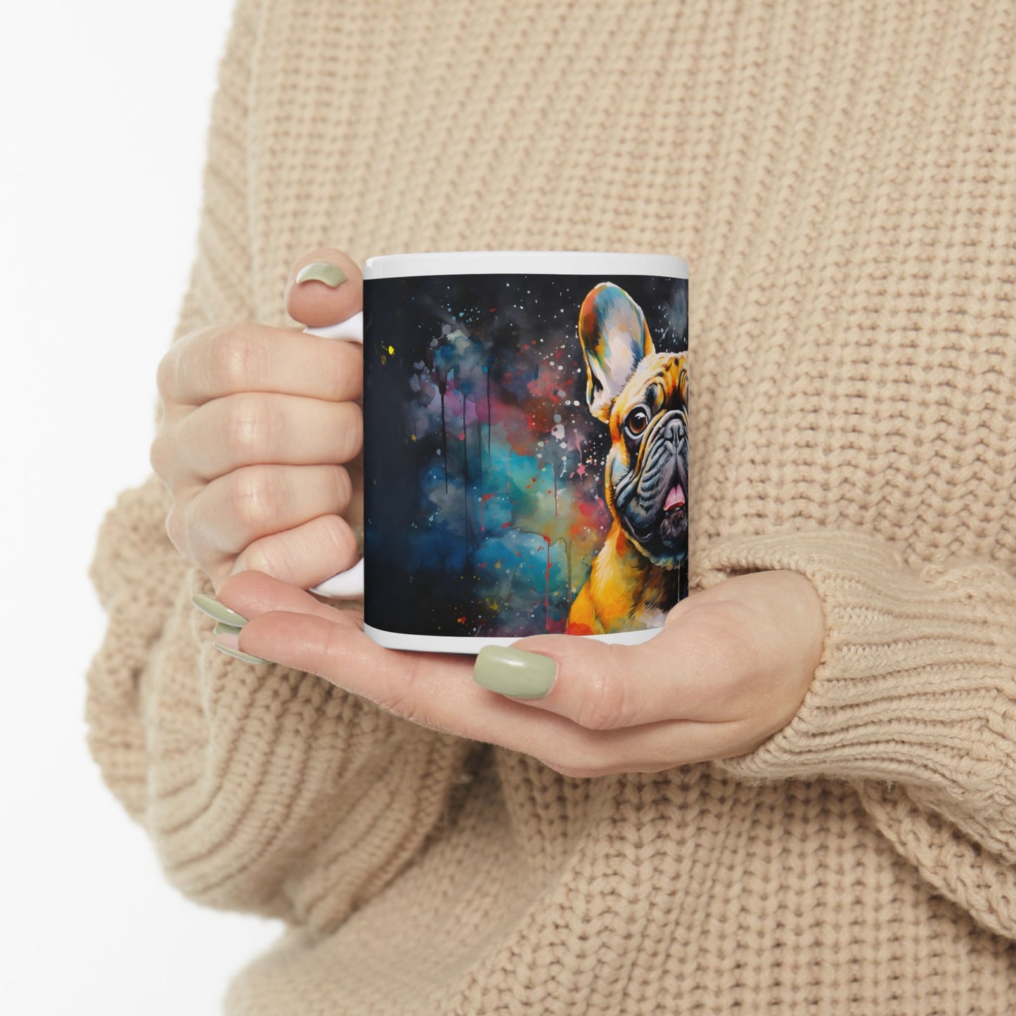 Taza de acuarela de bulldog francés: ¡un homenaje impresionante a tu cachorro favorito!