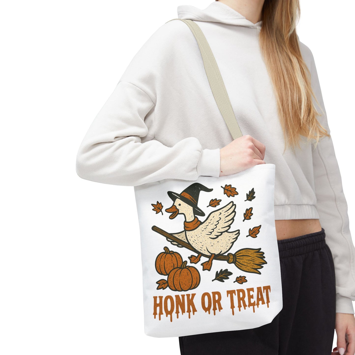 ๐ช Honk or Treat Goose Halloween Tote Bag โ Witchy Whimsy for Spooky Season ๐๐