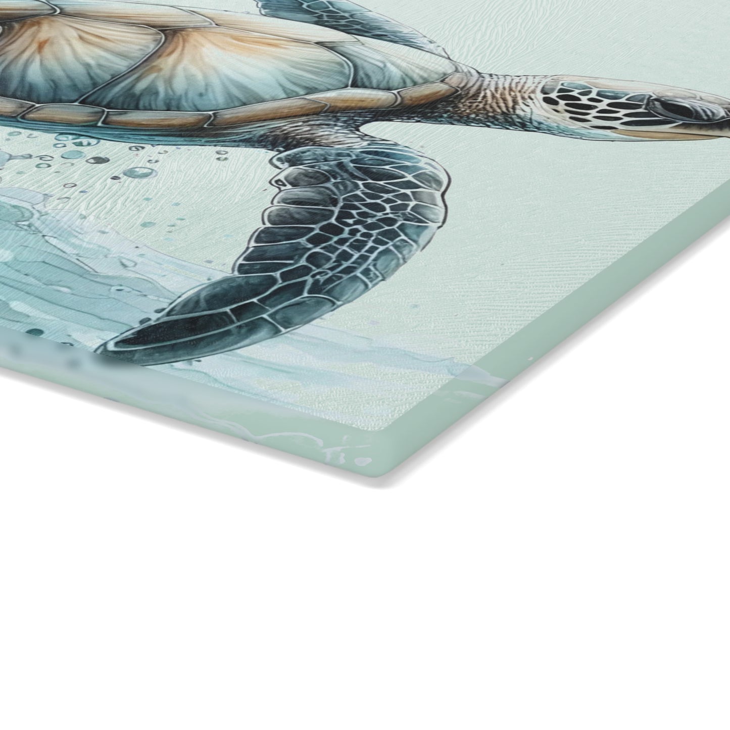 Tabla de cortar Ocean Rider con diseño de tortuga marina: elegancia costera y serena para tu cocina