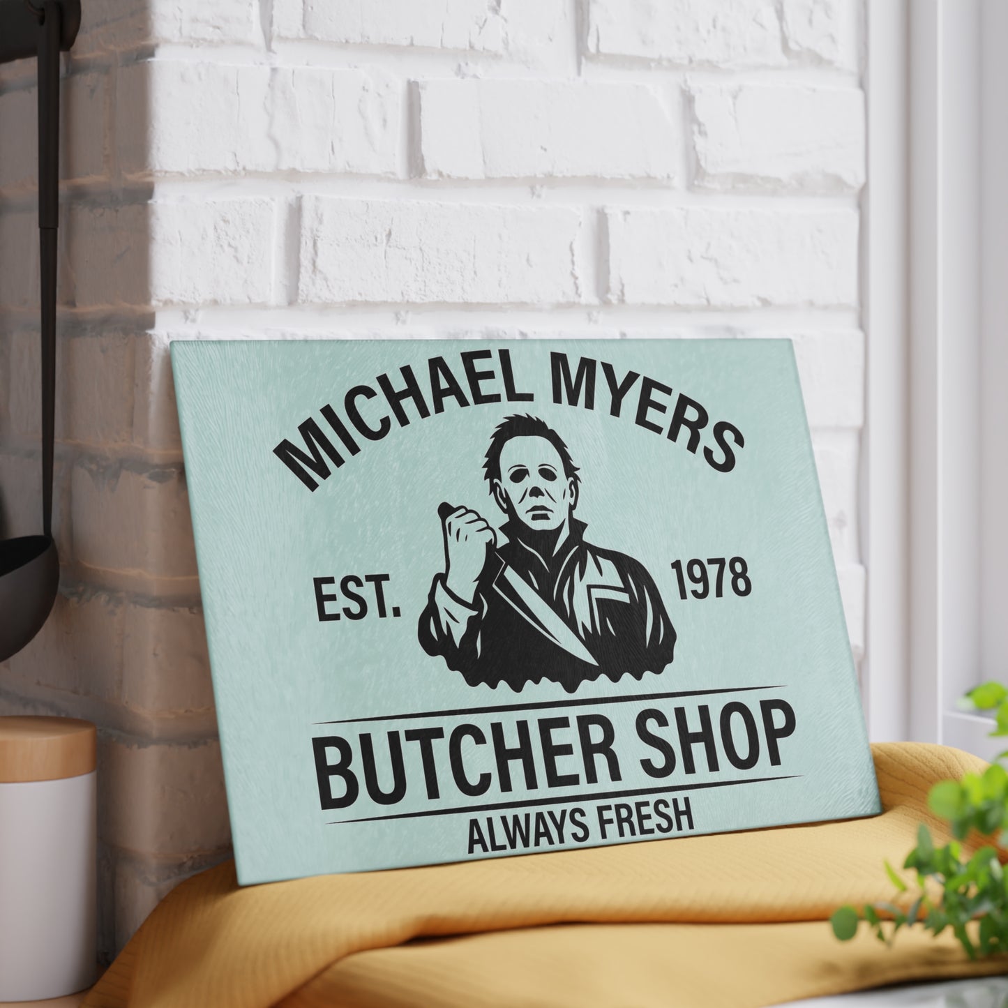 🔪 Horror Butcher Shop Cutting Board – Always Fresh Kitchen Decor 🖤