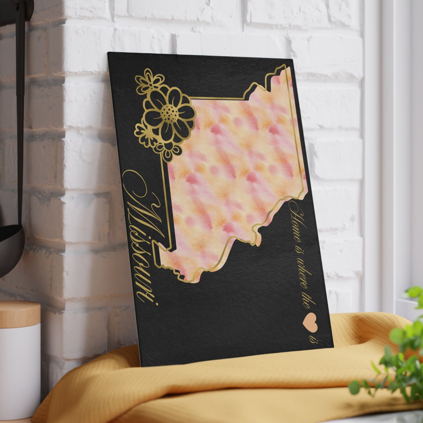 🩷 Missouri State Floral Cutting Board – Home is Where the Heart Is 🌸