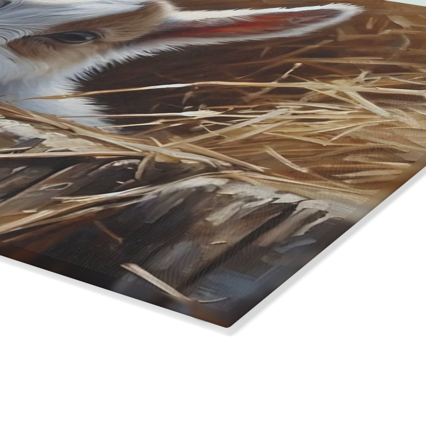 🐐 Straw Nest Baby Goat Cutting Board – Farm Fresh Charm for Your Kitchen