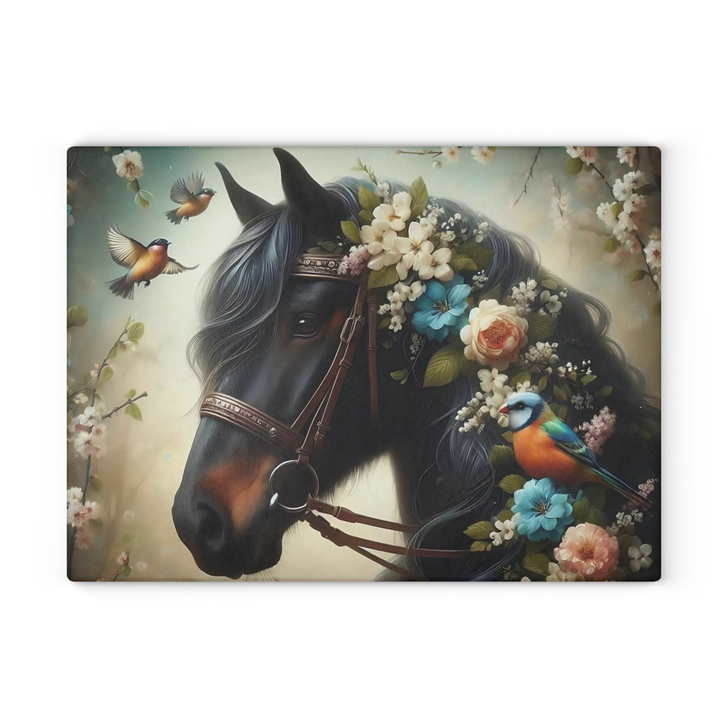 Tabla de cortar de caballo marrón Tabla de cortar de vidrio templado Tabla de charcutería Tabla de cortar Regalo de inauguración de la casa Tabla de cortar personalizada