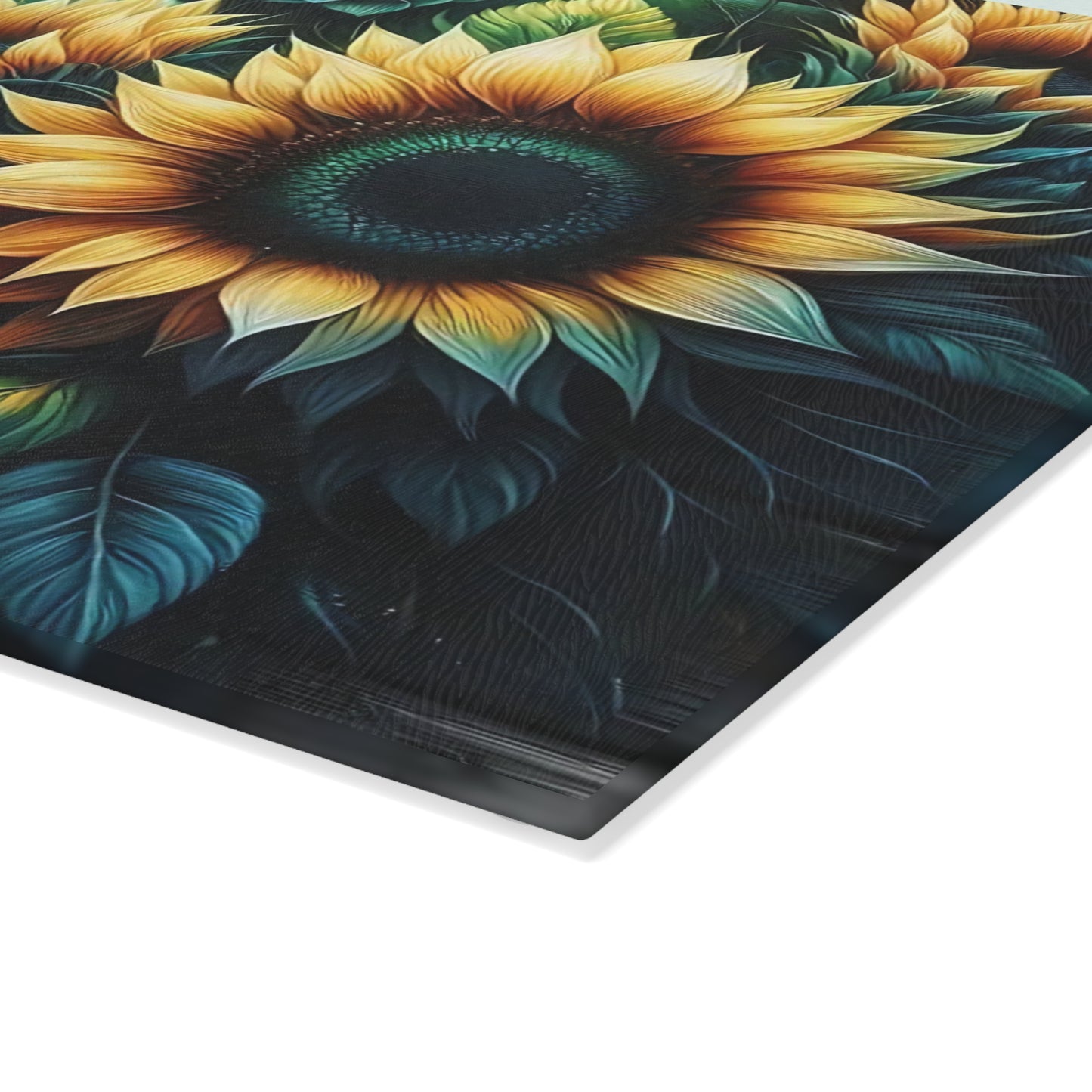 Tabla de cortar de girasol Decoración de cocina rústica Tabla de cocina de vidrio Accesorio de cocina Tabla de cortar duradera Cocina de estilo campestre Girasol