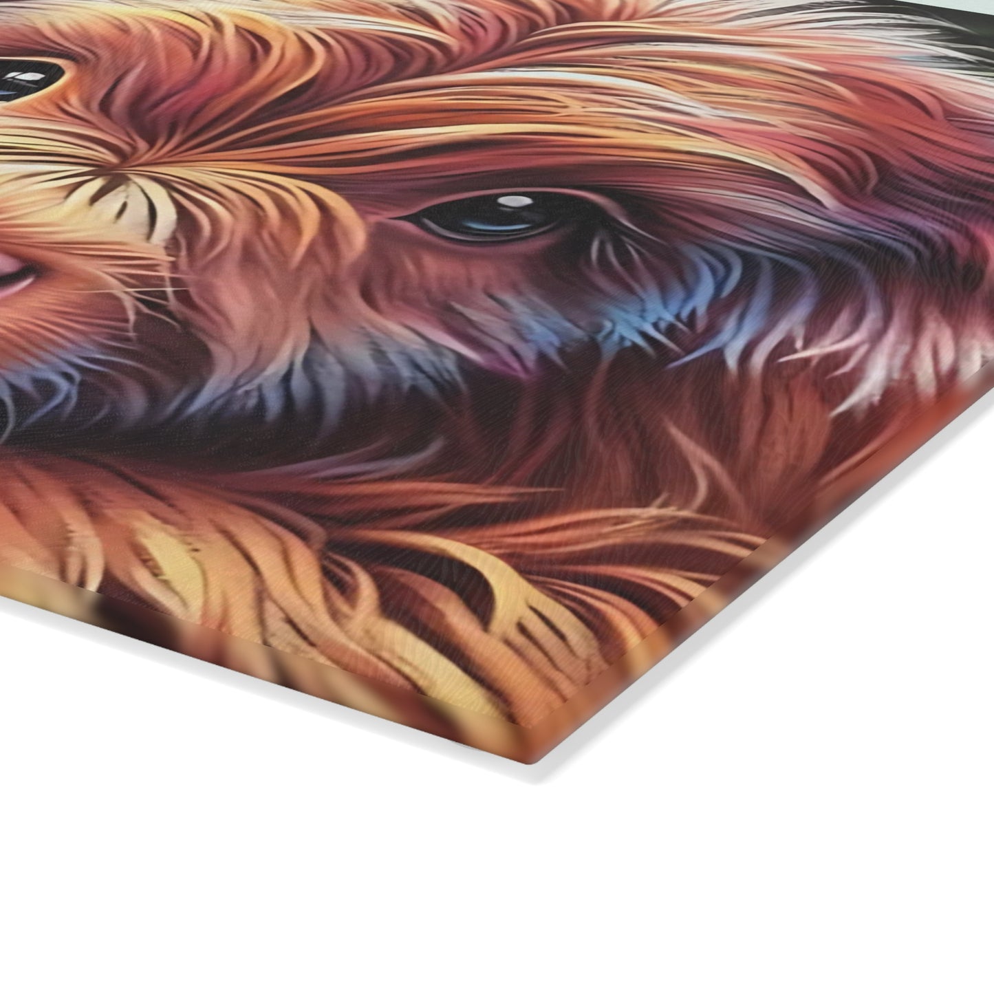 🌻 Highland Cow with Sunflower Glass Cutting Board – Beautifully Detailed Artwork for Your Kitchen 🌟